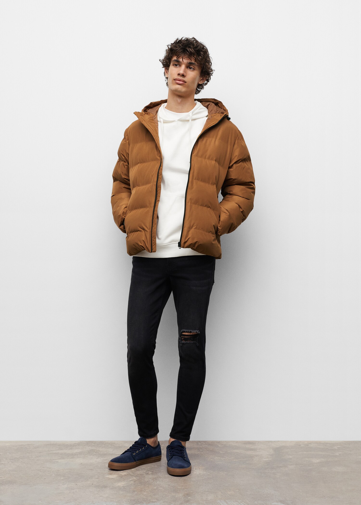 Hood quilted coat - General plane