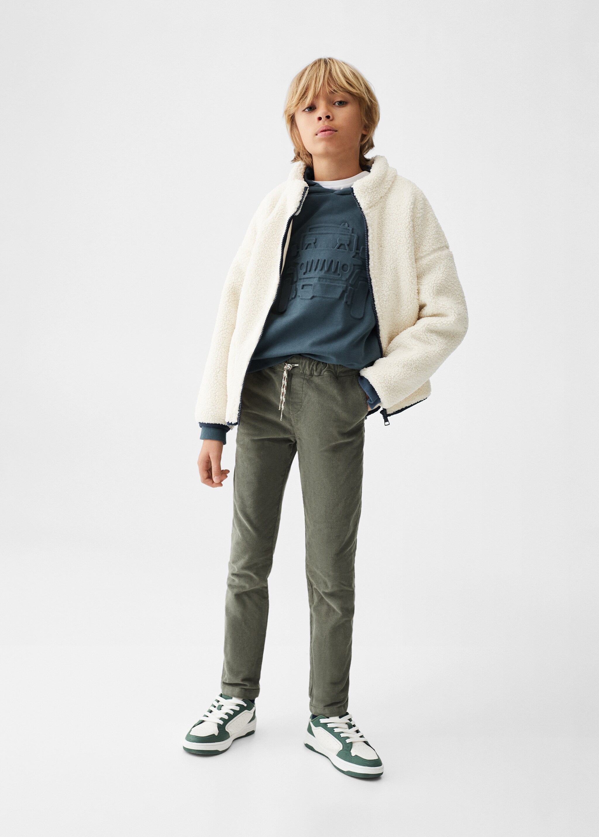 Corduroy straight trousers - General plane