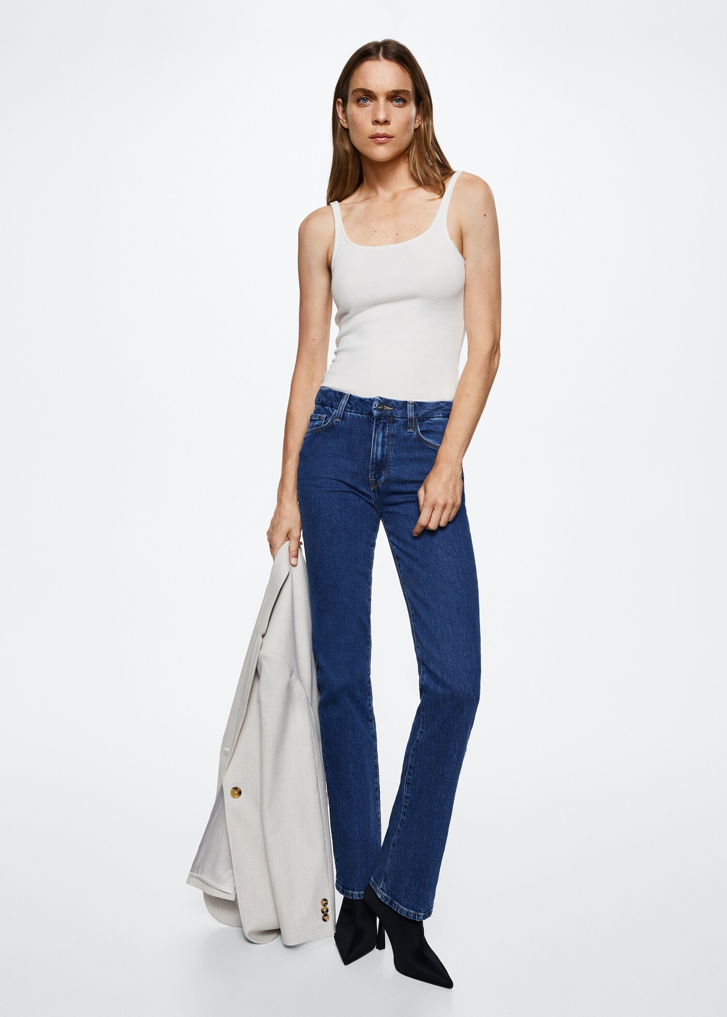Gerade Jeans mit mittlerem Bund - Allgemeine Ansicht