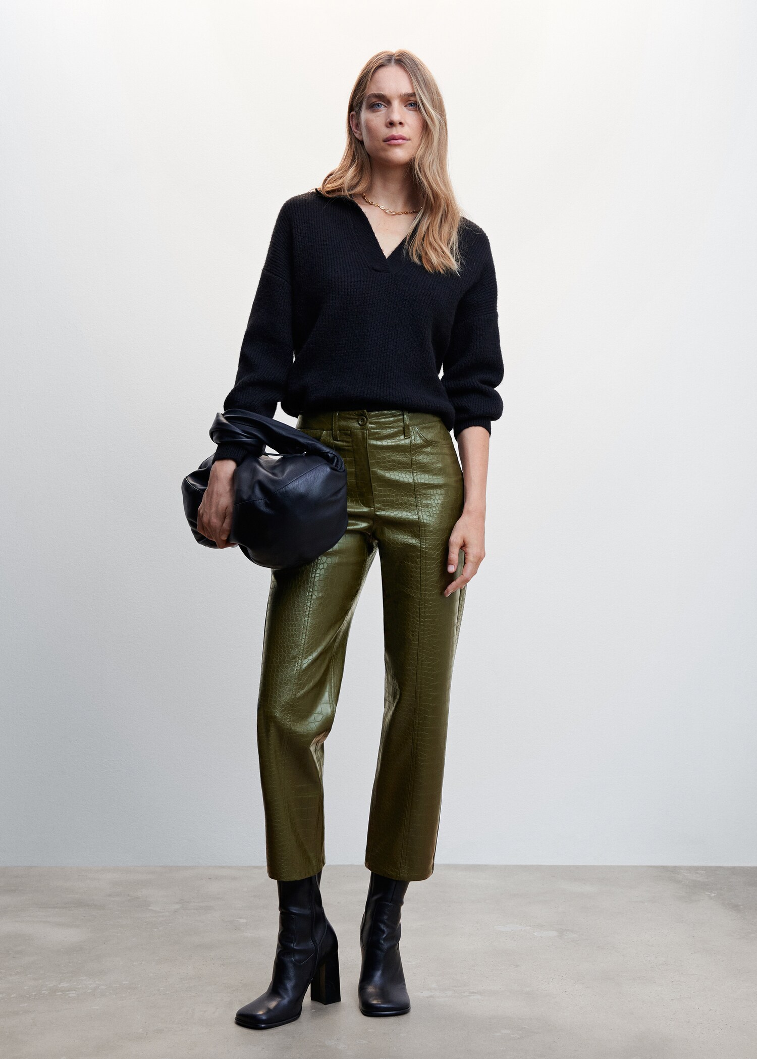 Pantalons efecte pell cocodril - Pla general