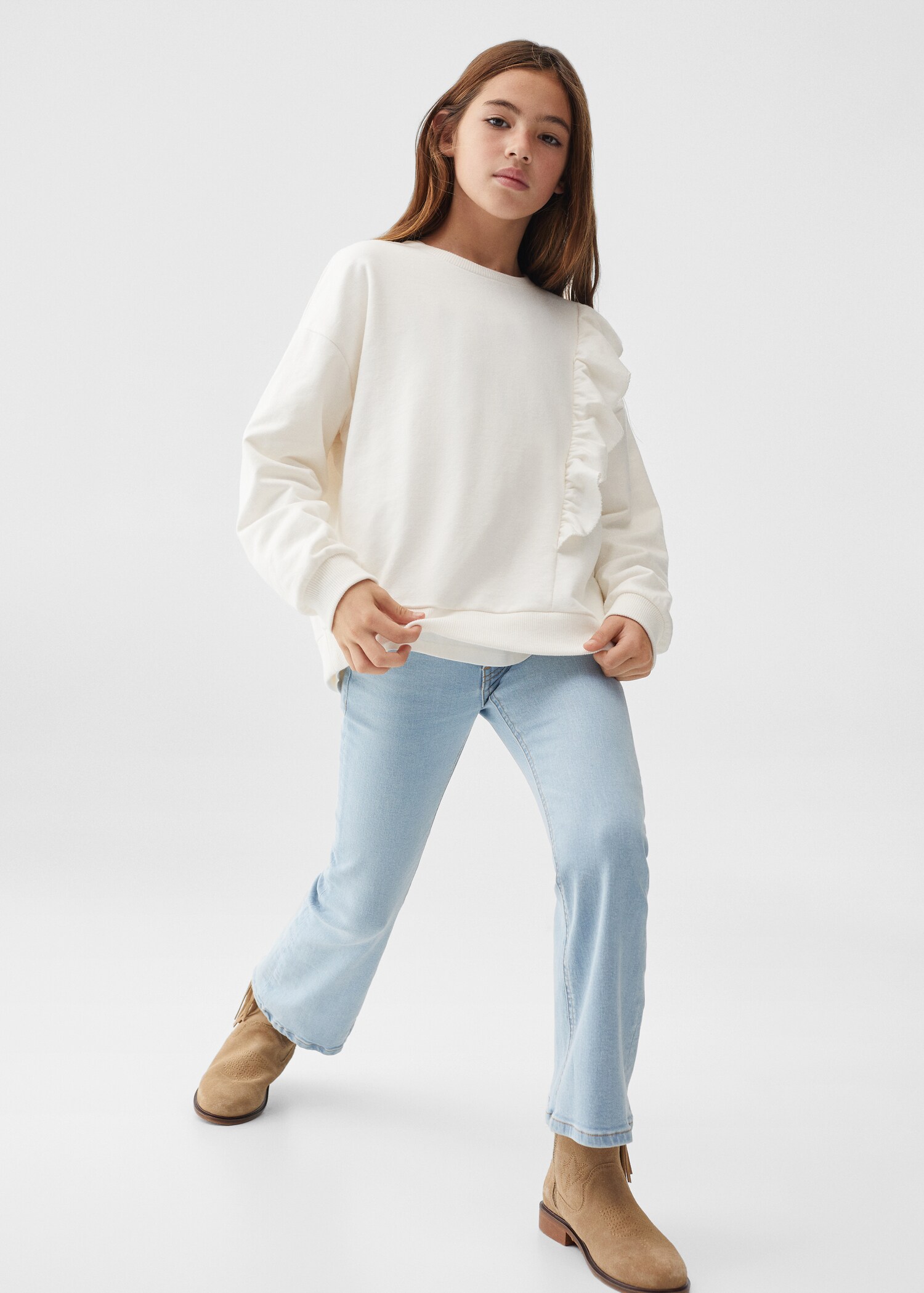 Ruffle cotton sweatshirt - General plane