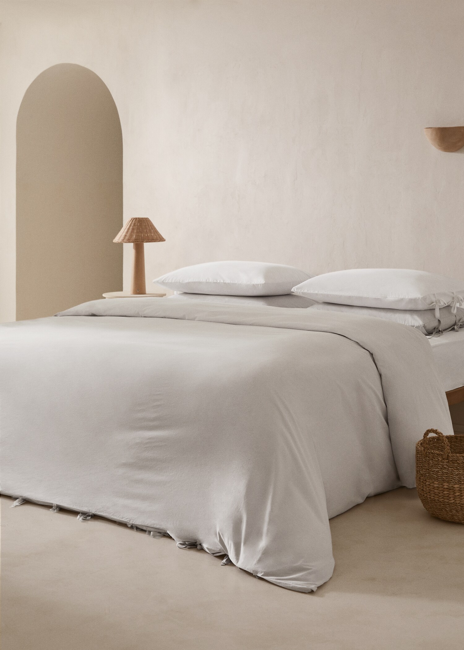 Washed cotton duvet cover 135/140cm bed - General plane