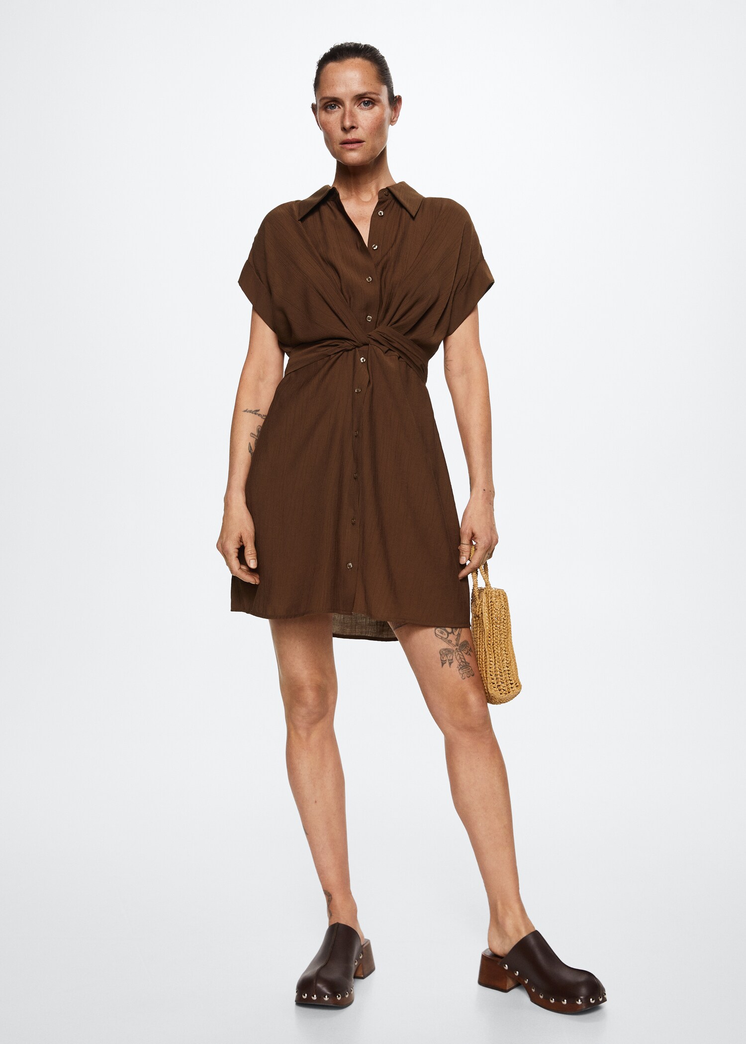 Vestido camisero lazo - Plano general