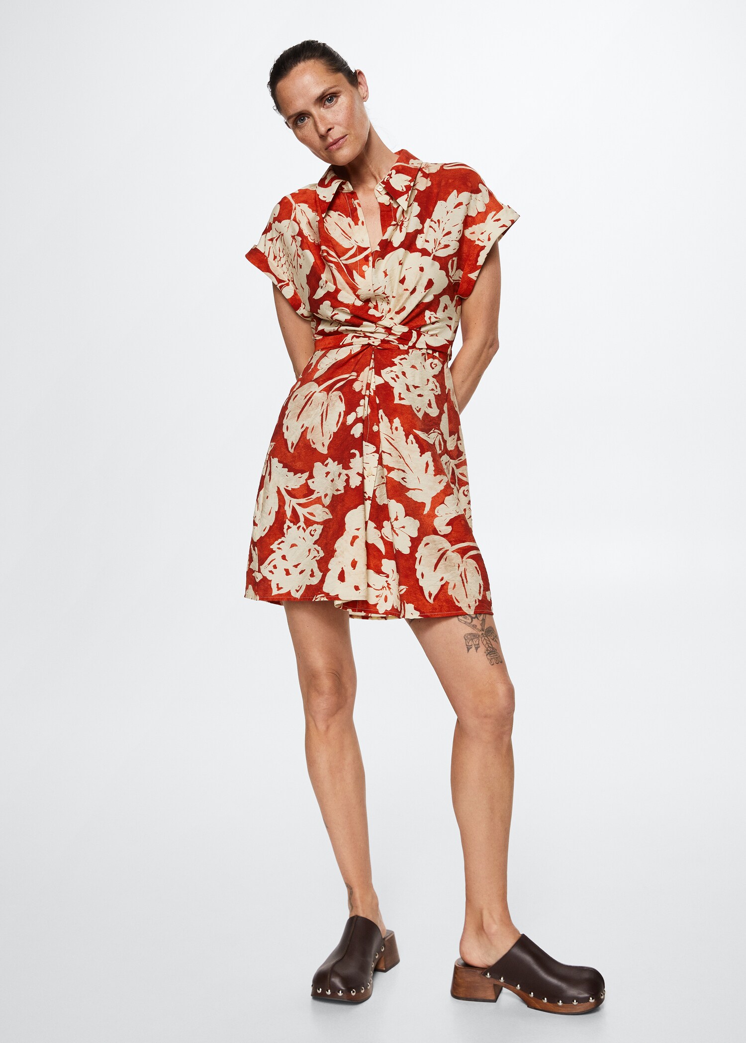 Floral shirt dress - General plane