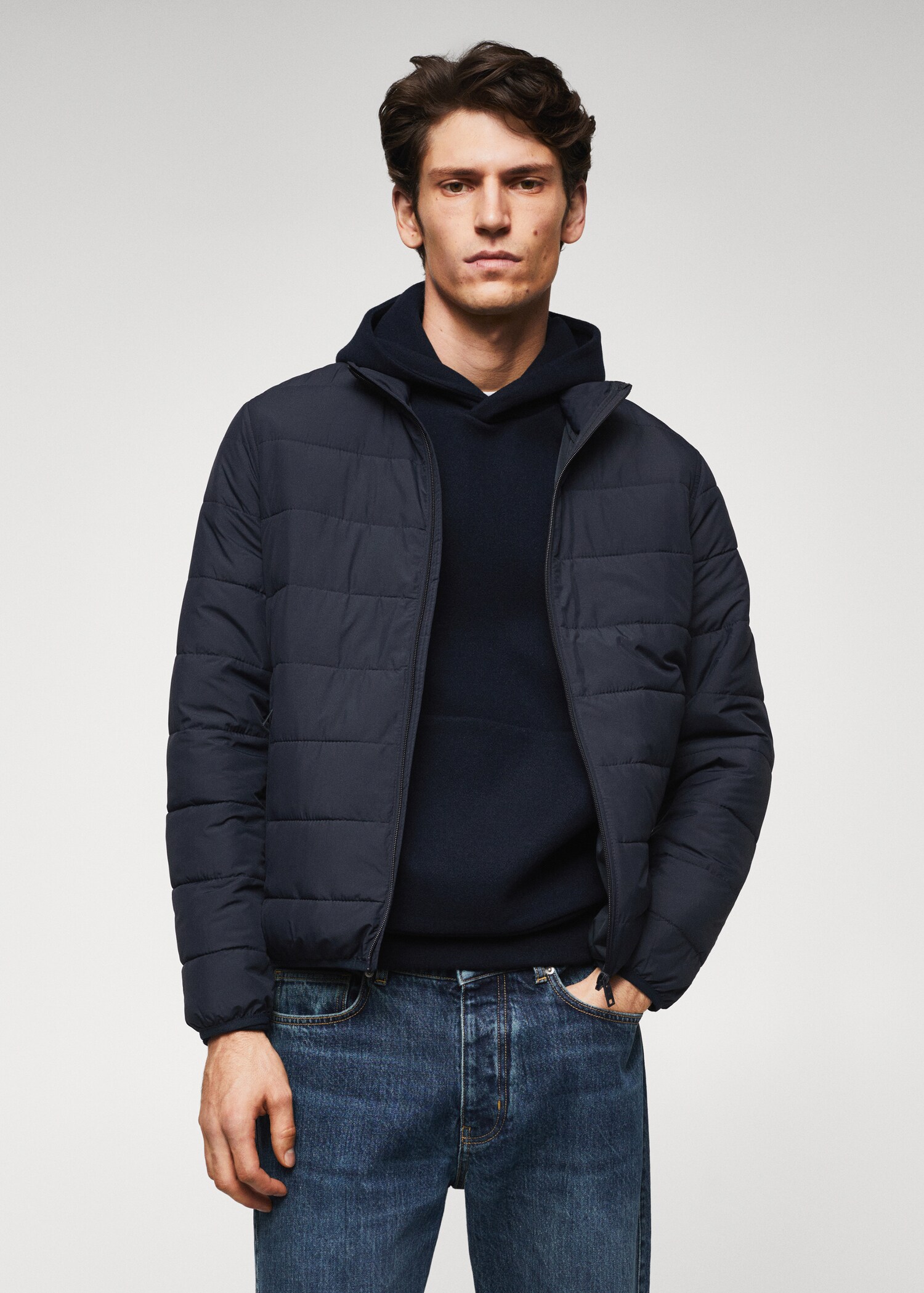 Jaqueta embuatada water repellent - Pla mig