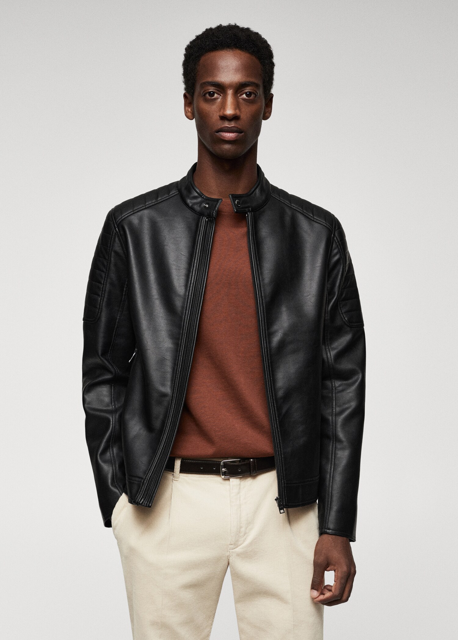 Leather-effect biker jacket - Medium plane