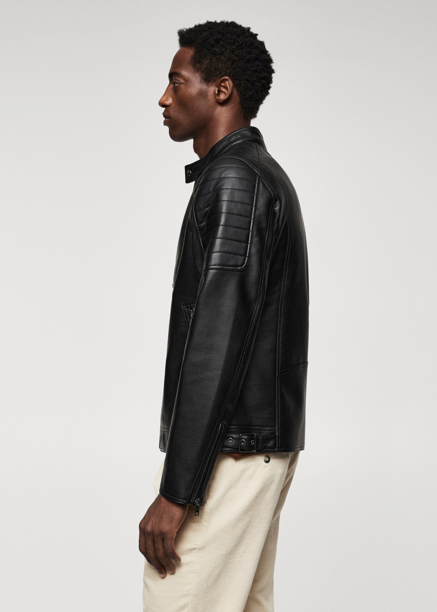 Leather-effect biker jacket - Details of the article 6