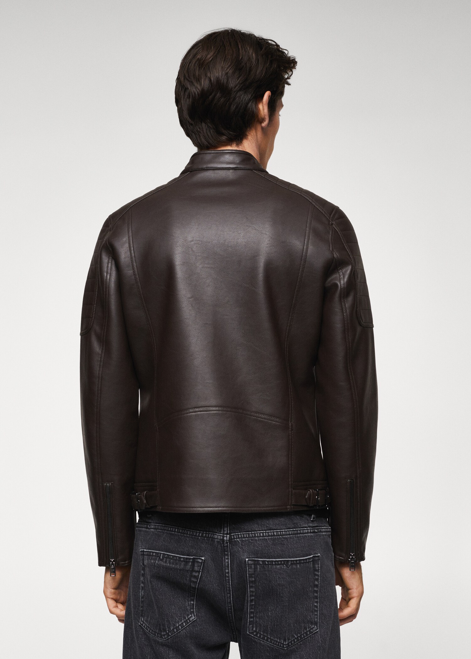 Leather-effect biker jacket - Reverse of the article
