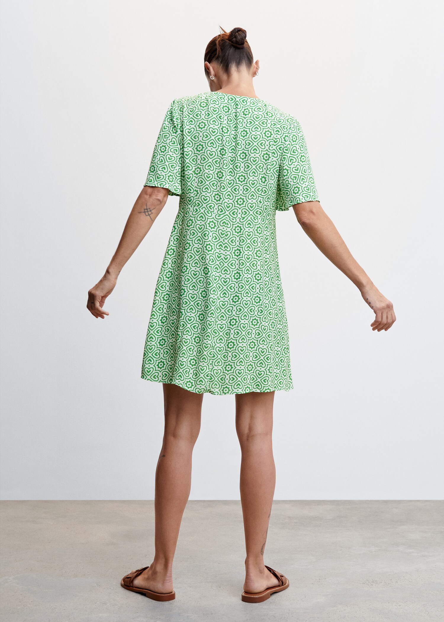 Vestido estampado botones - Reverso del artículo