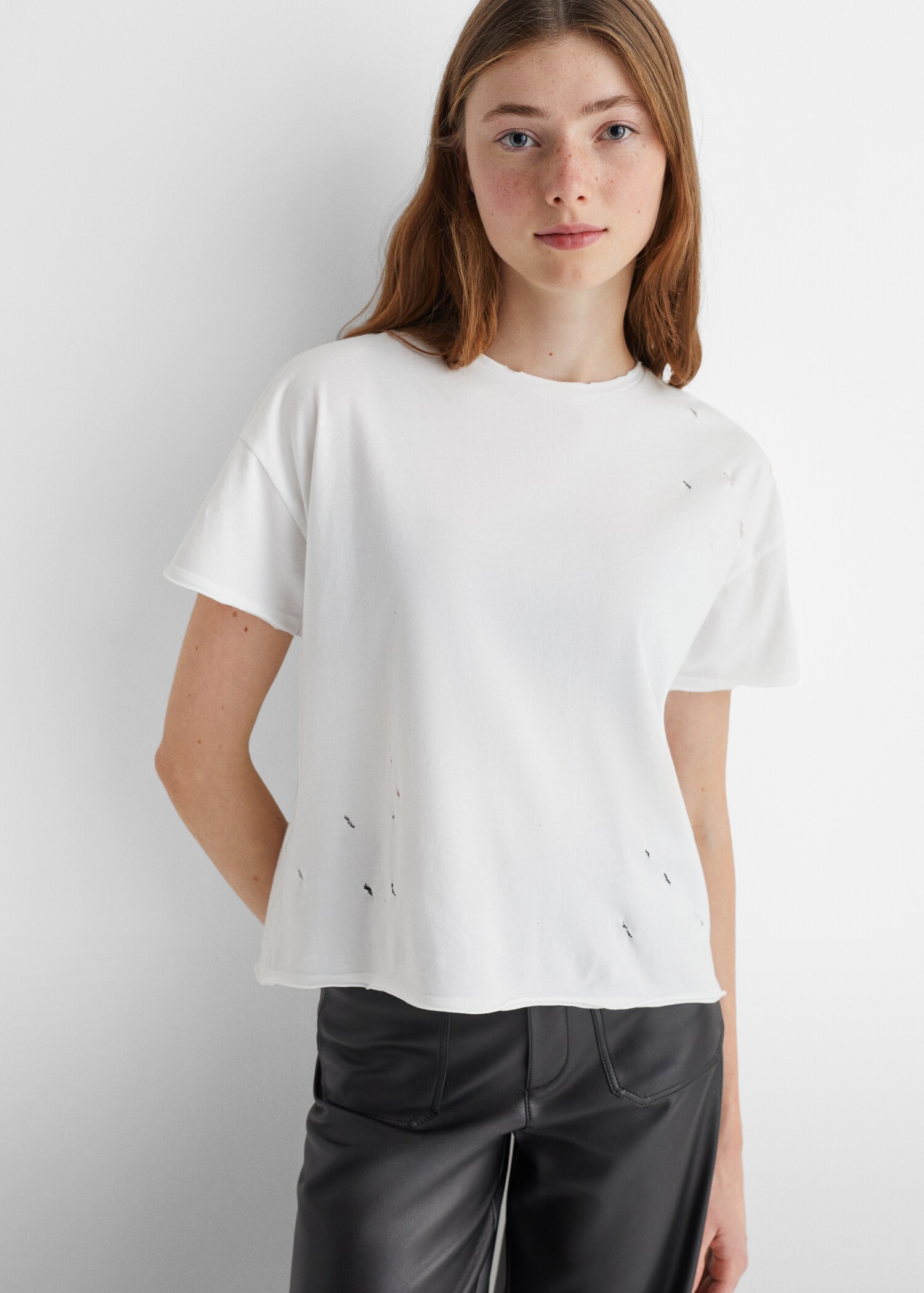 Ripped detail T-shirt - Medium plane