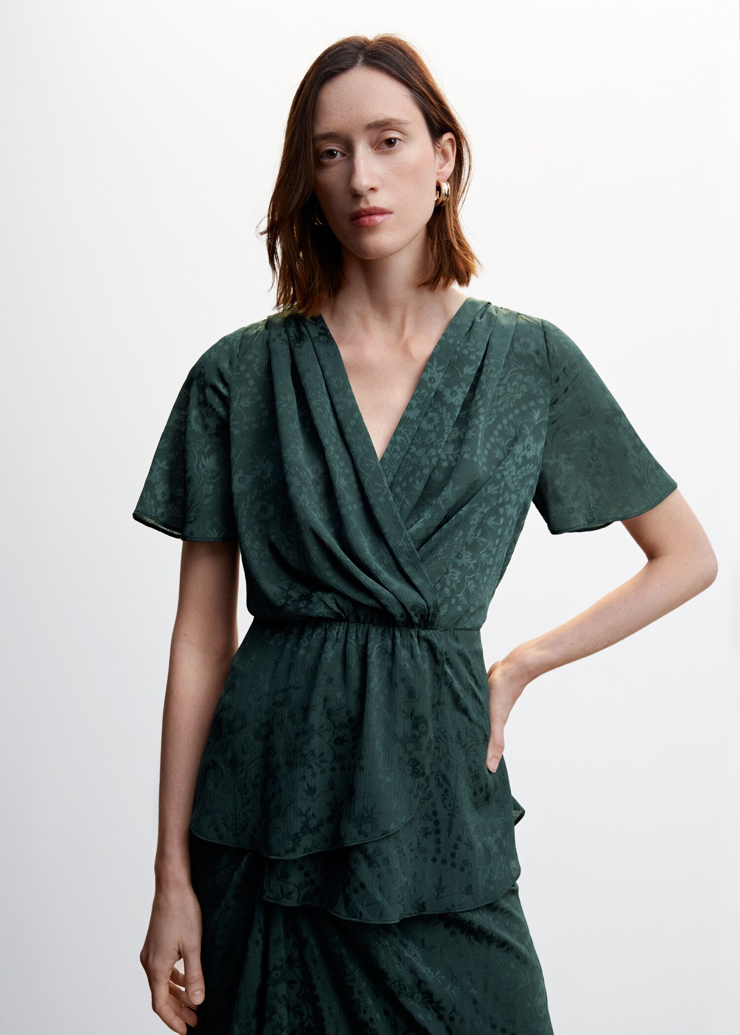 Jacquard flowy blouse - Medium plane