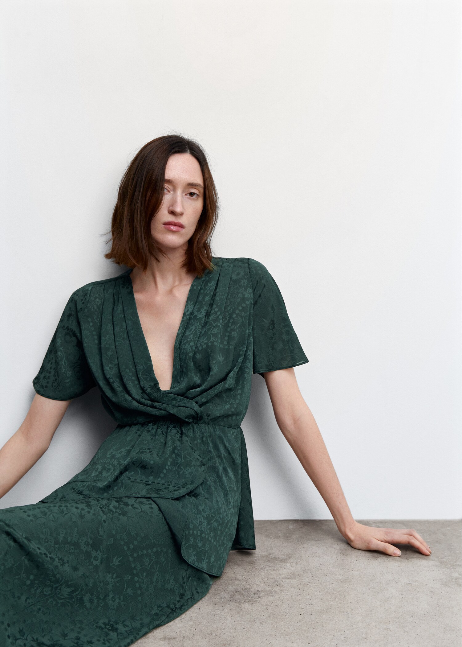 Jacquard flowy blouse - Details of the article 2