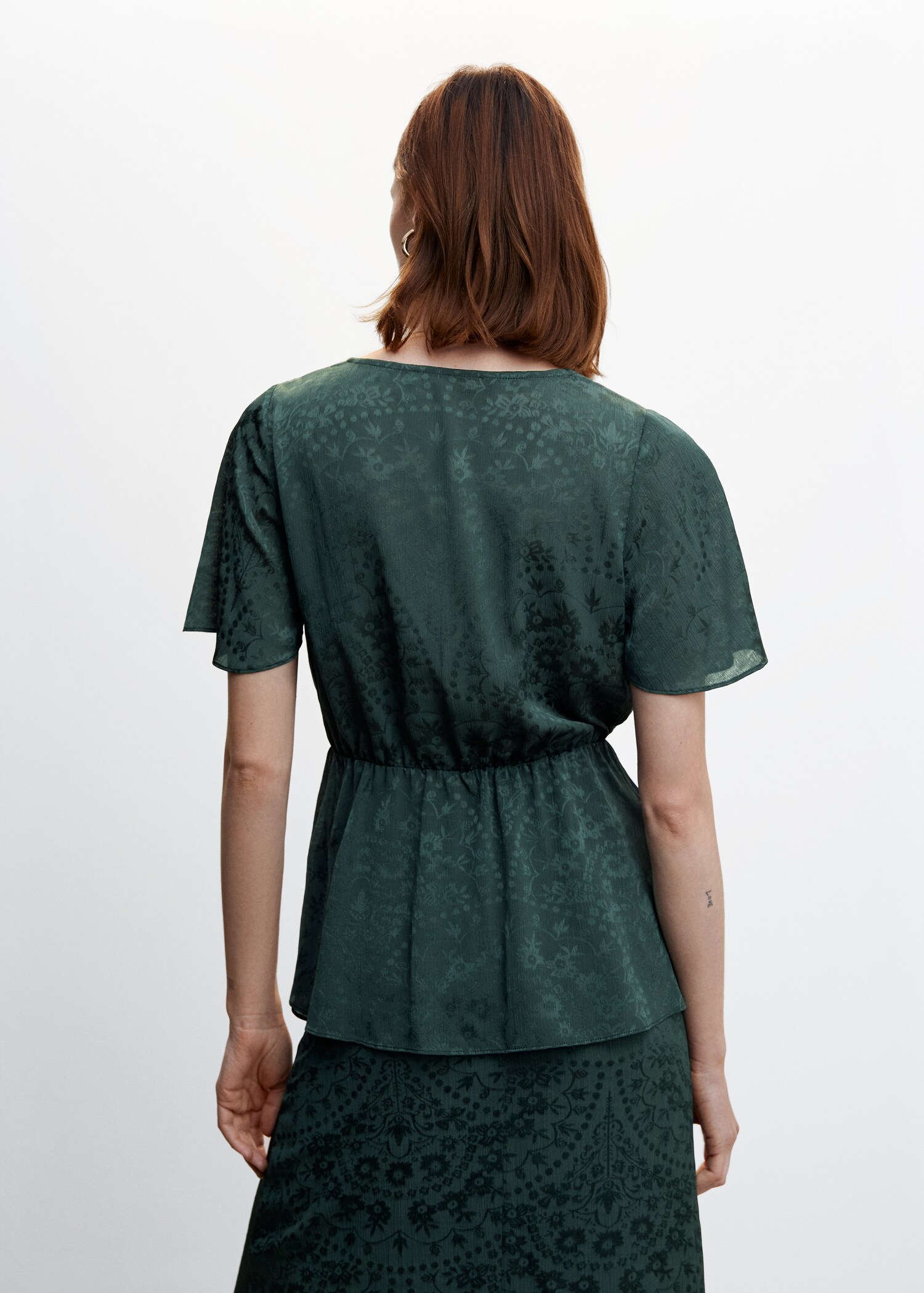 Jacquard flowy blouse - Reverse of the article