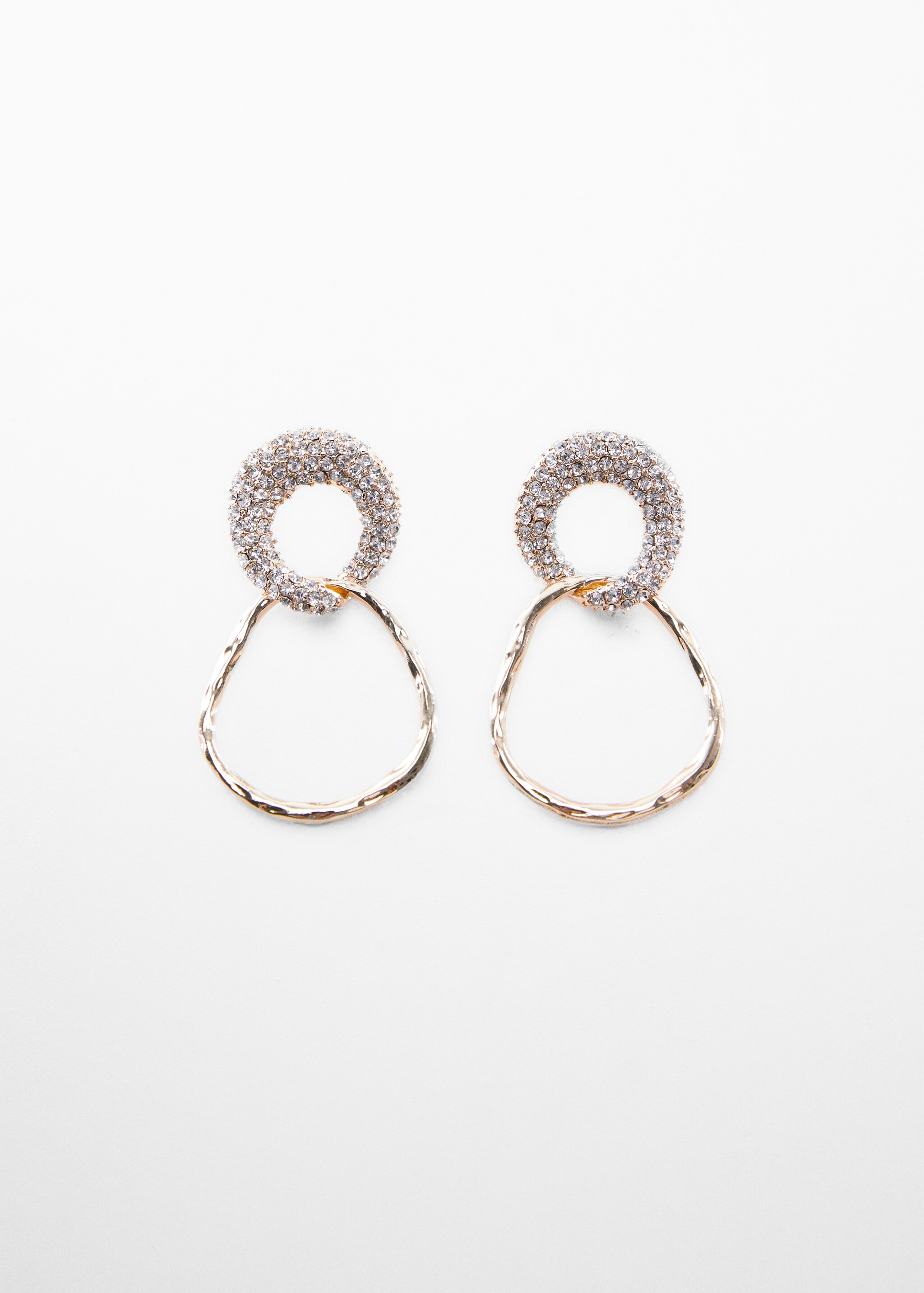 Irregular double-hoop earrings with crystals - Article without model