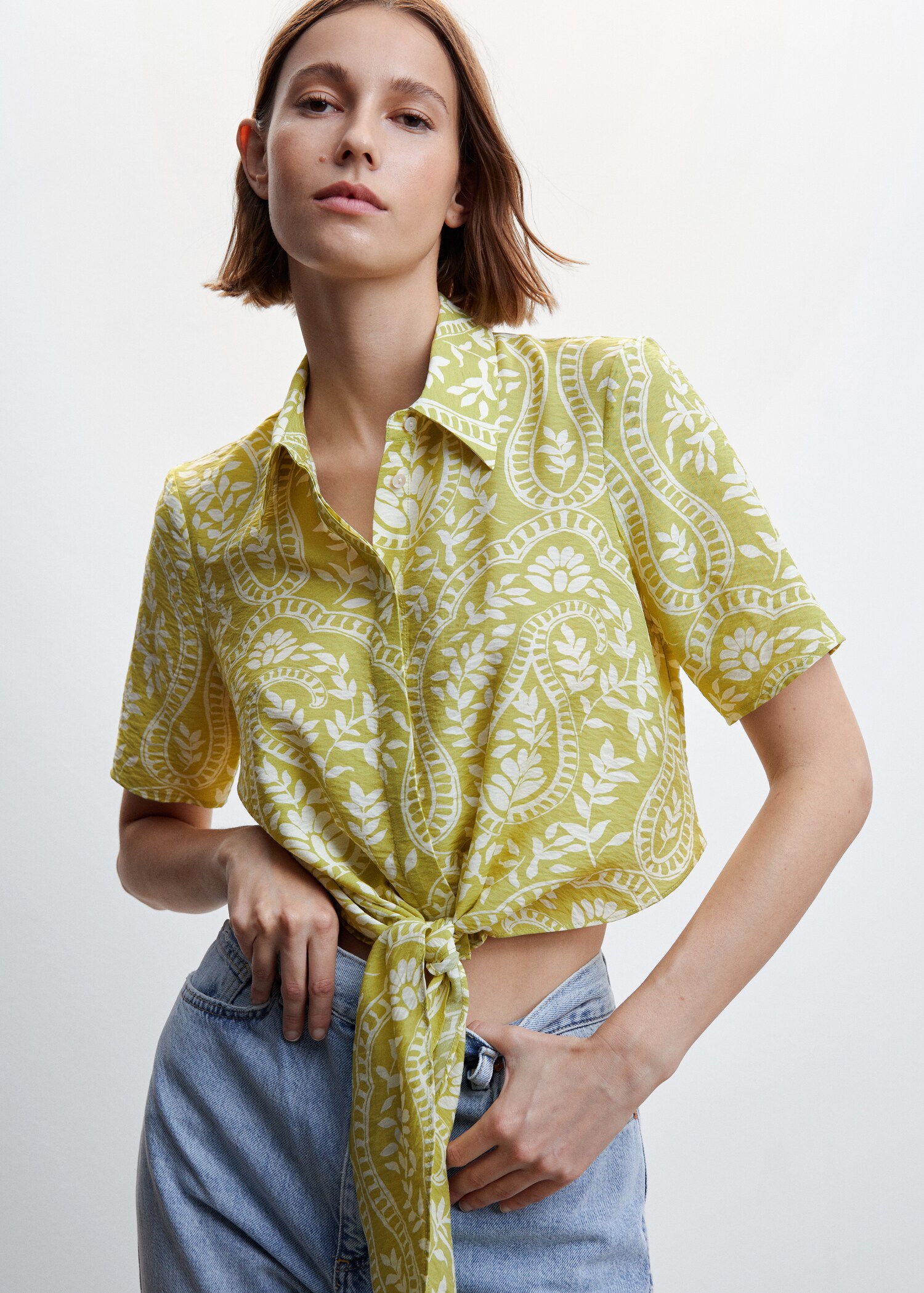 Knot printed shirt - Medium plane