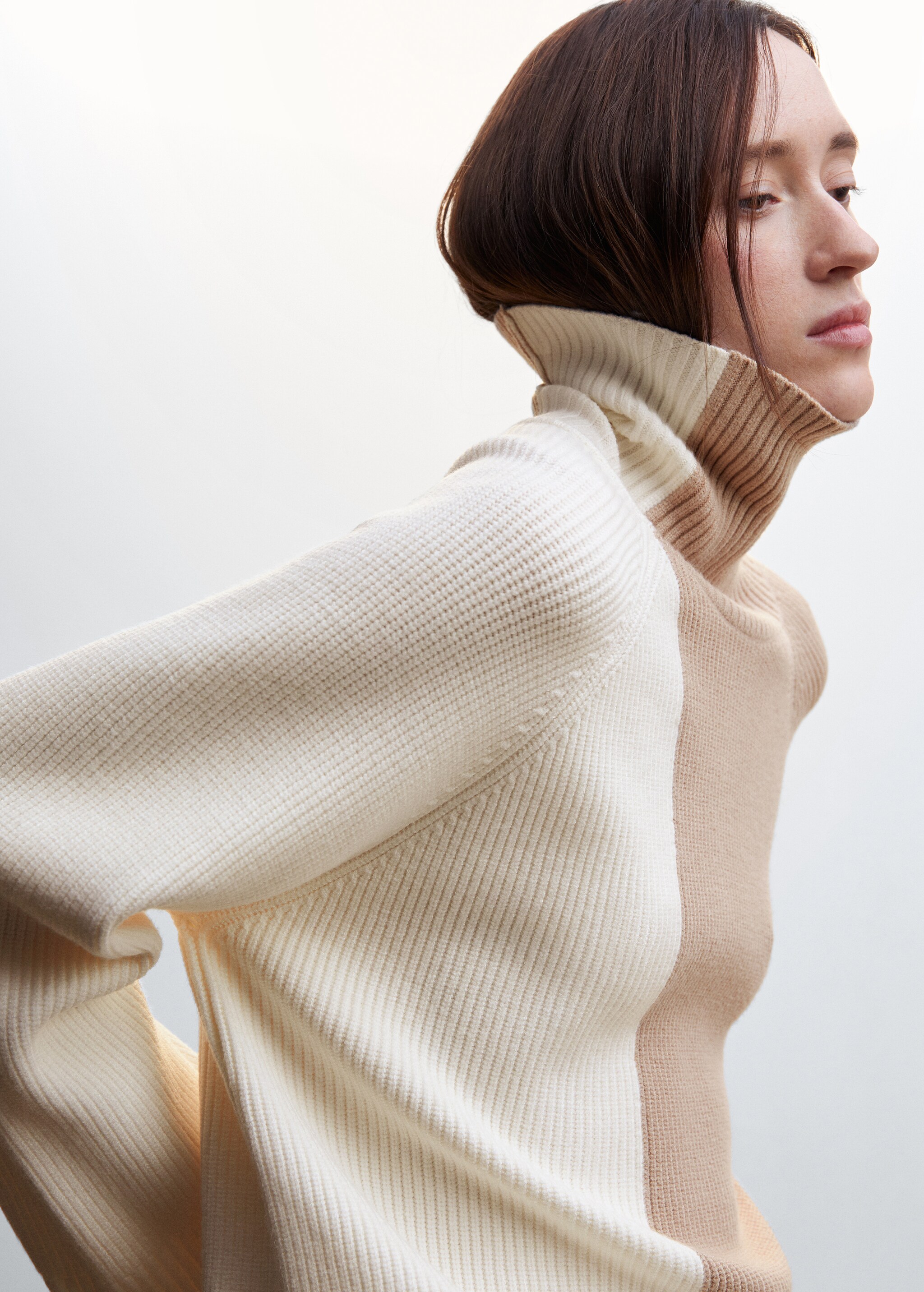 Two-tone turtleneck sweater - Details of the article 4