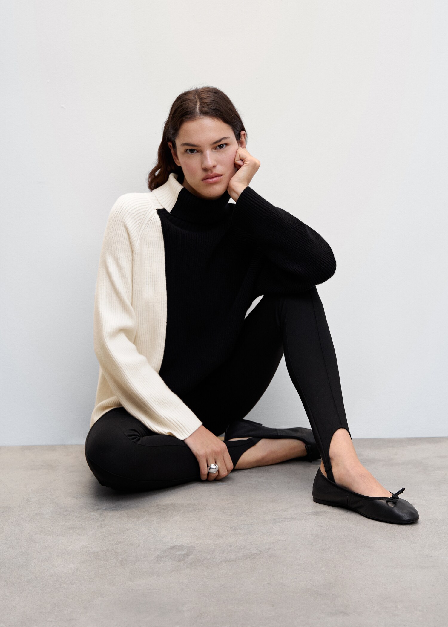 Two-tone turtleneck sweater - Details of the article 2