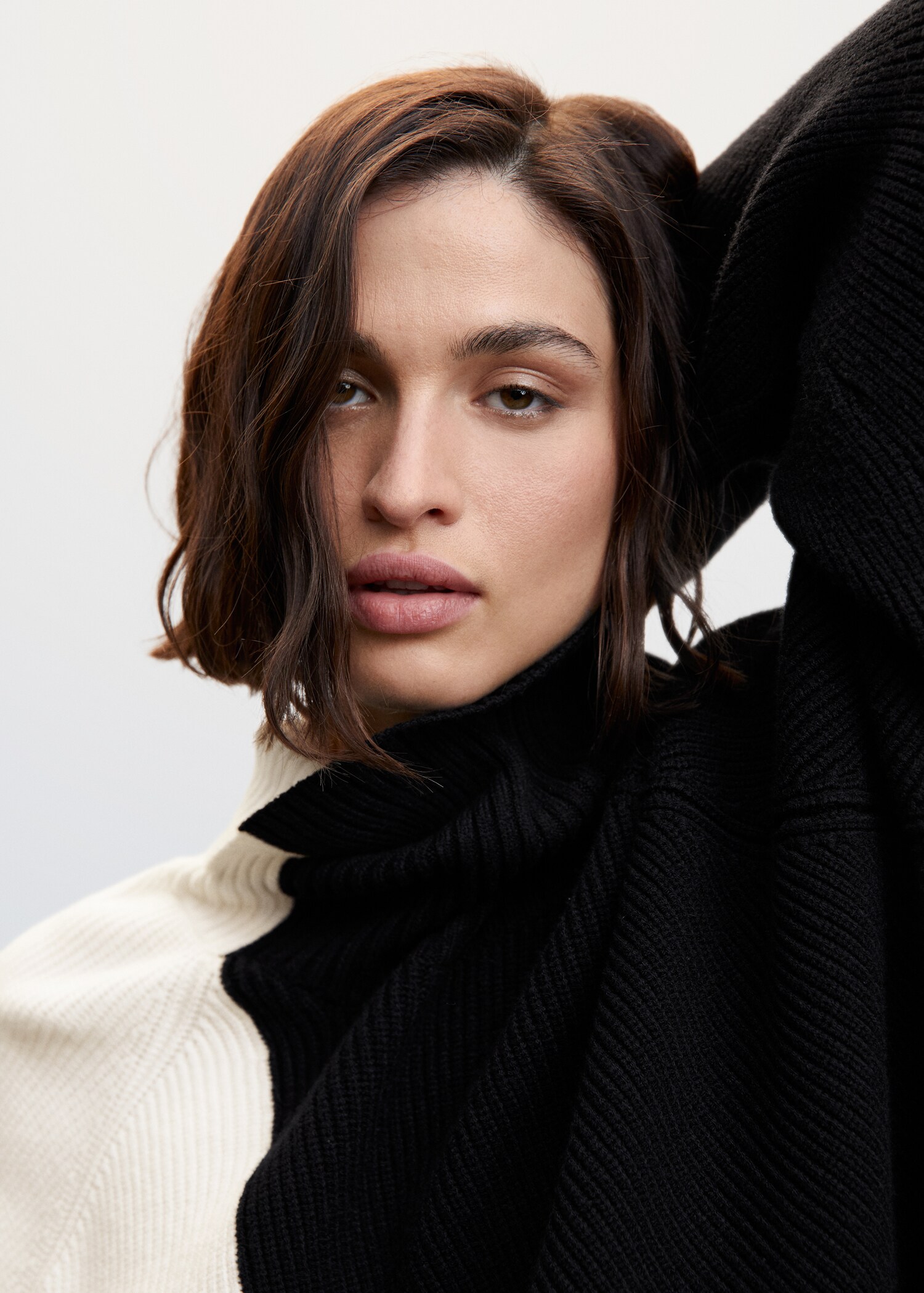 Two-tone turtleneck sweater - Details of the article 4