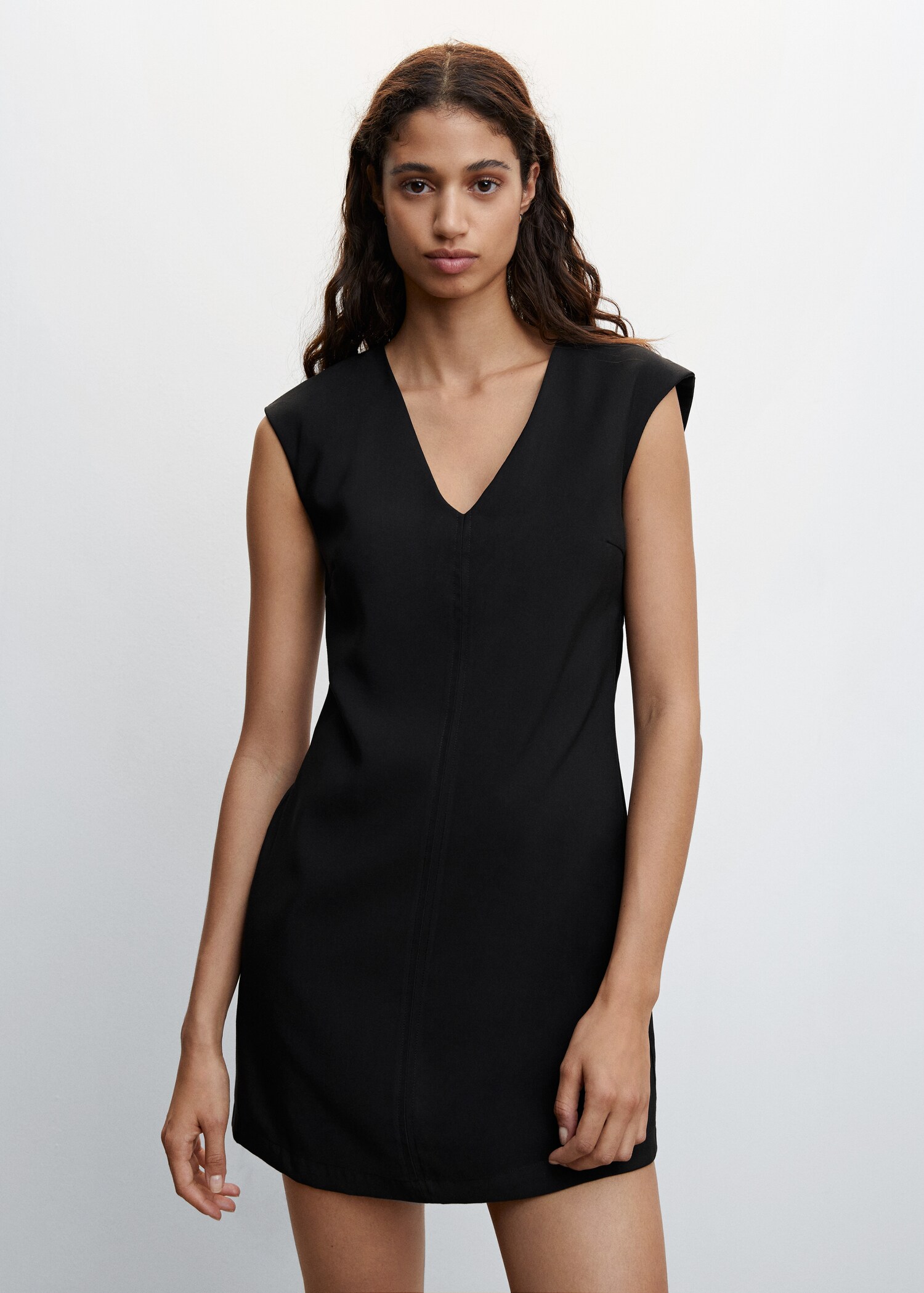 V-neckline short dress - Medium plane