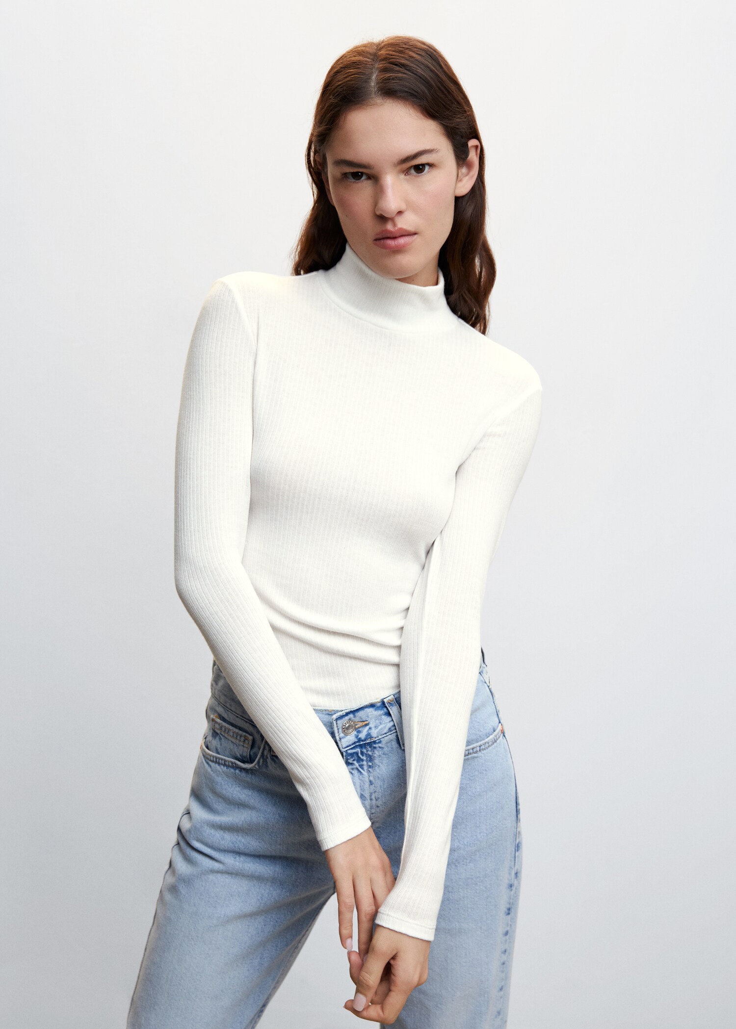 Ribbed long-sleeved t-shirt - Medium plane