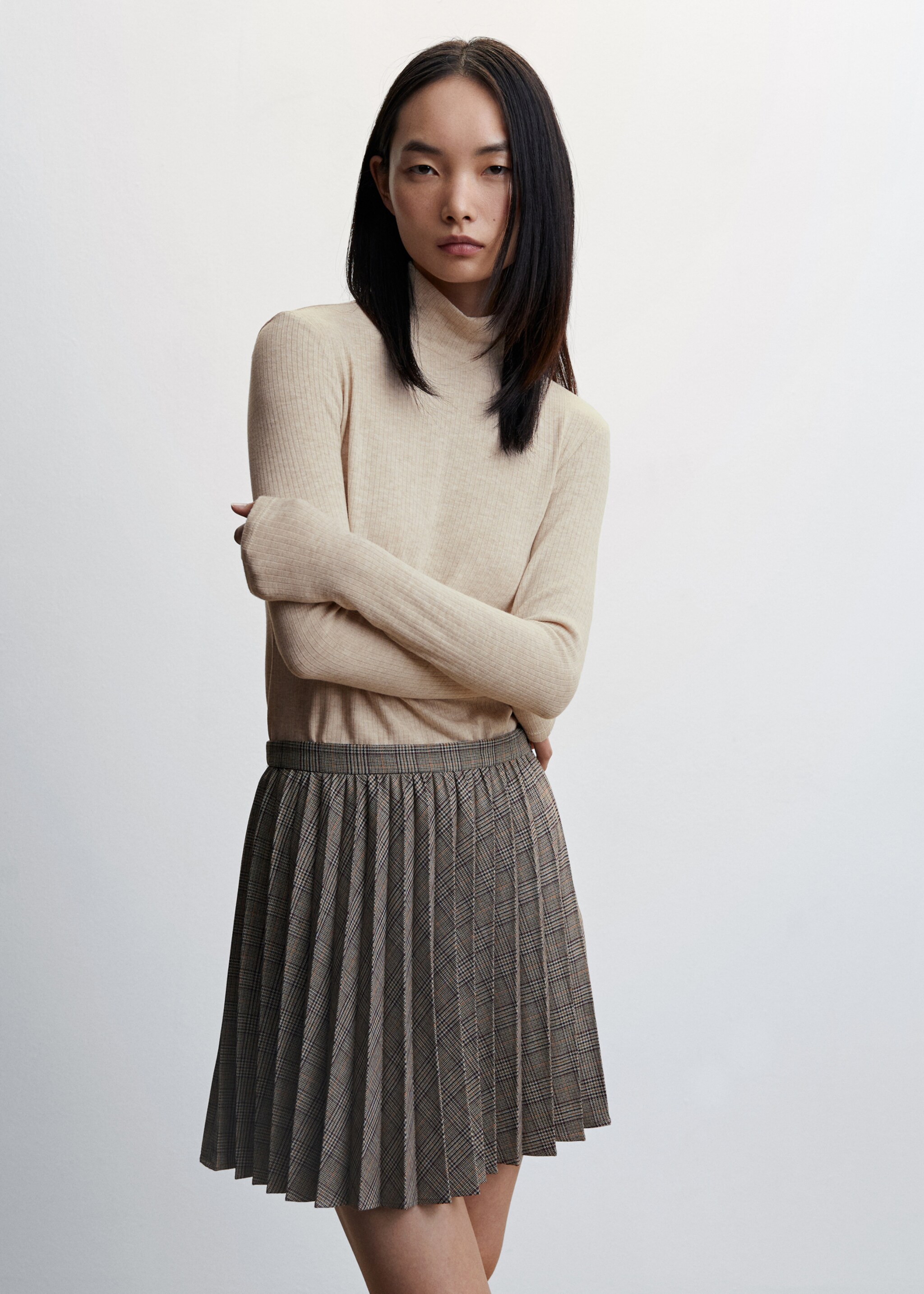 Ribbed long-sleeved t-shirt - Medium plane