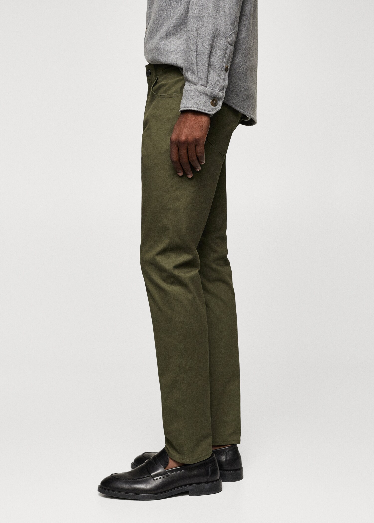 Slim fit denim-effect serge trousers - Details of the article 6