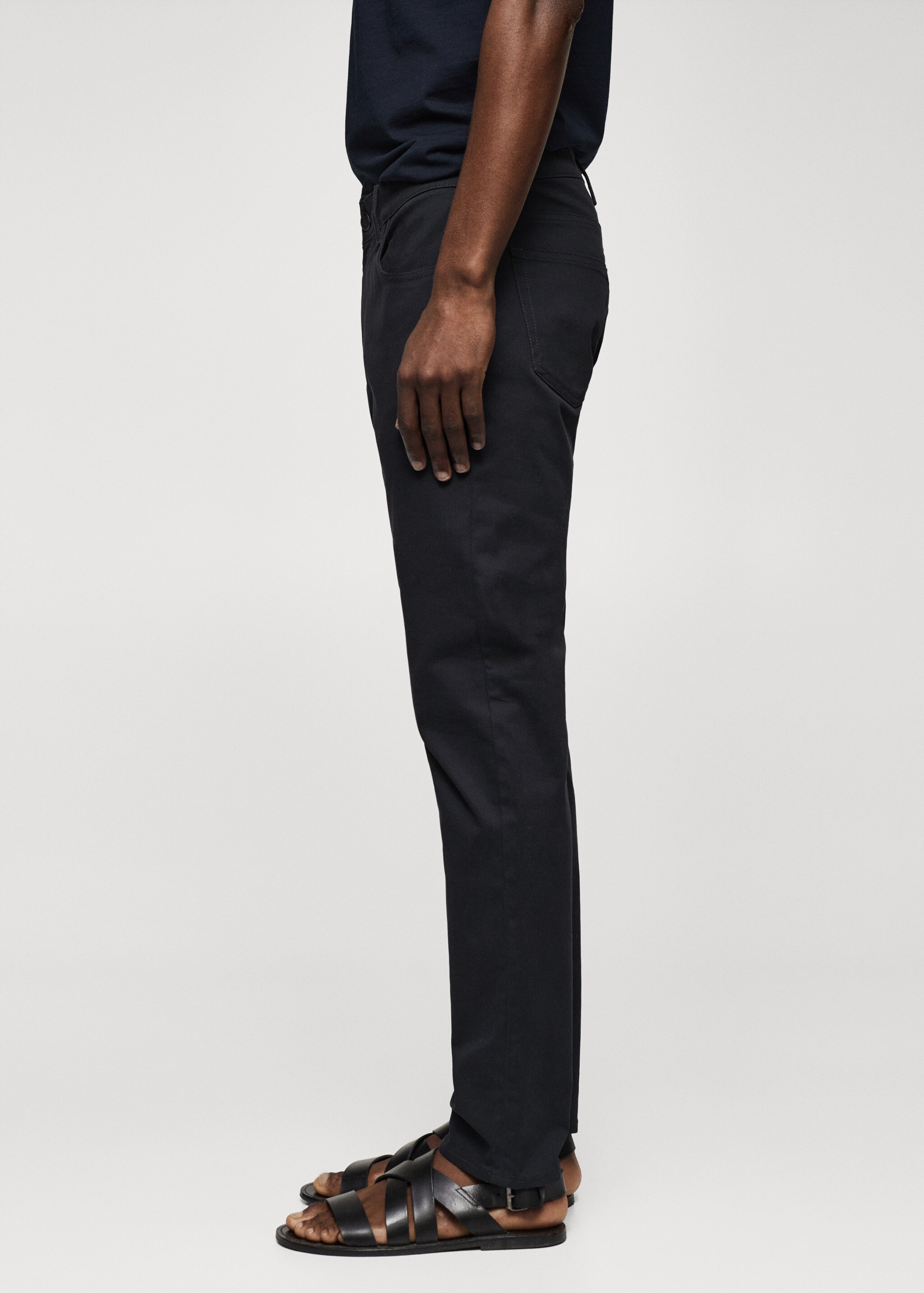 Slim fit denim-effect serge trousers - Details of the article 2