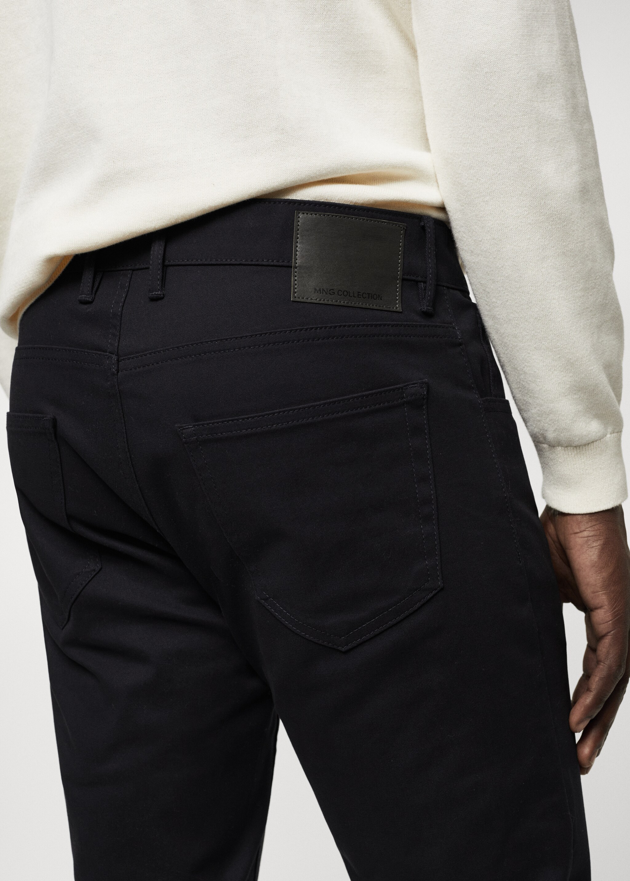 Slim fit denim-effect serge trousers - Details of the article 4