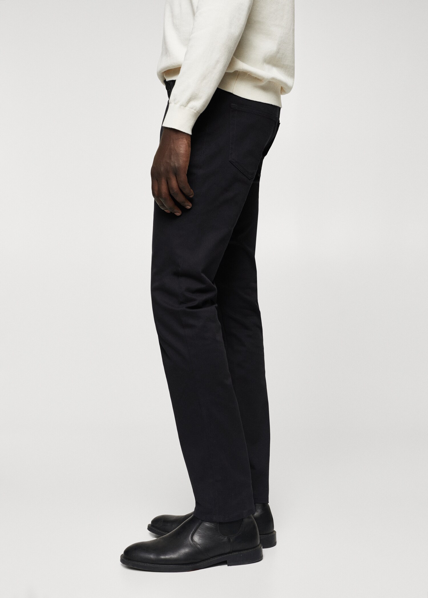 Slim fit denim-effect serge trousers - Details of the article 6