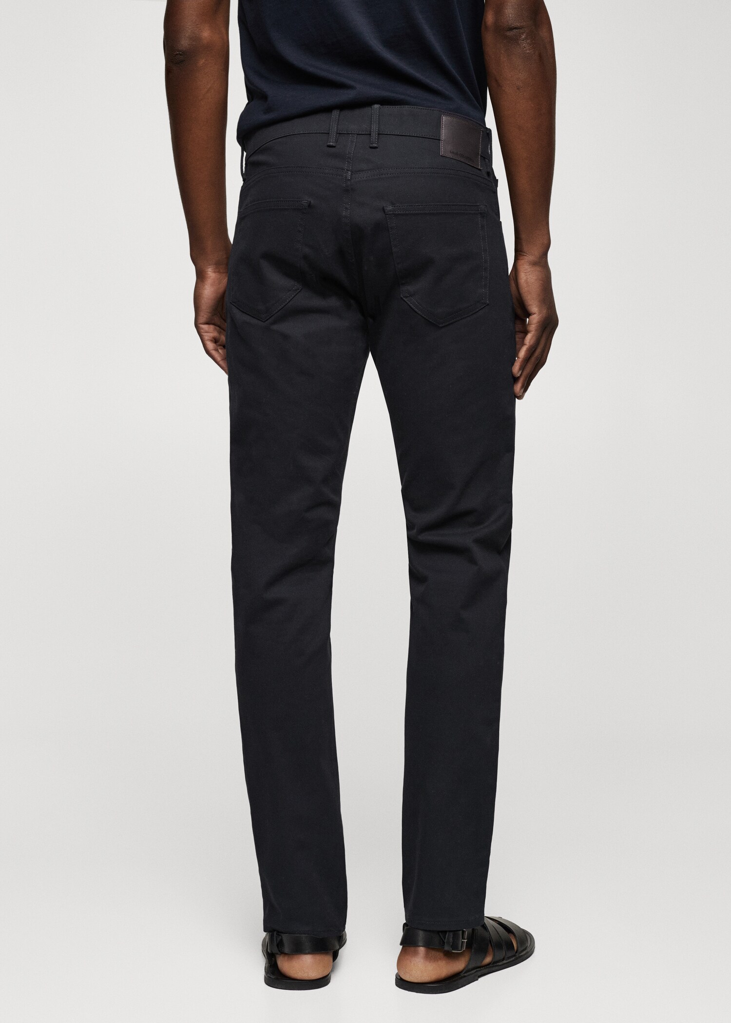 Slim fit denim-effect serge trousers - Reverse of the article