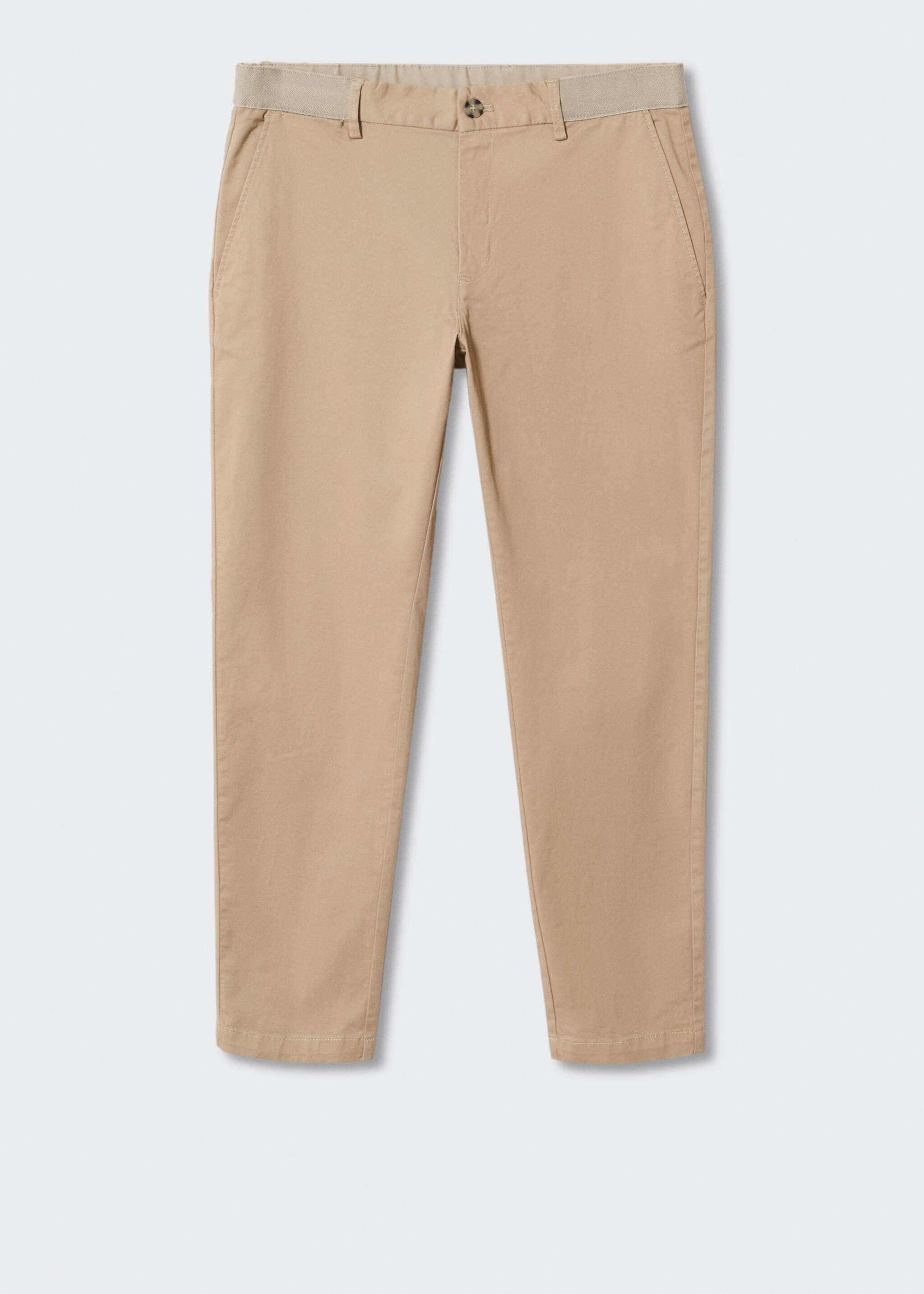 Cotton tapered crop trousers - Article without model, Beige. Ref: 47000556-00.