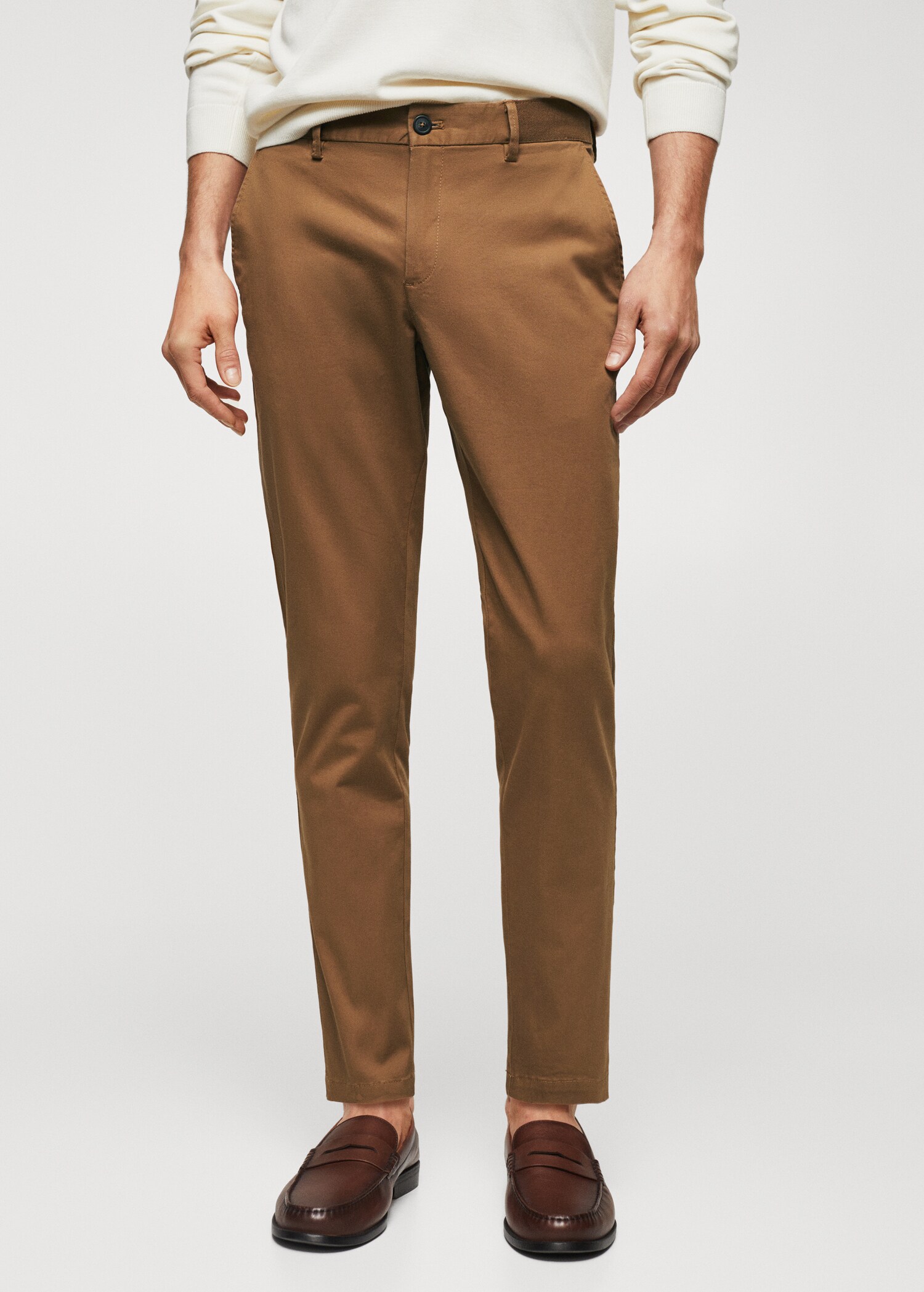 Tapered Crop-Baumwollhose - Mittlere Ansicht