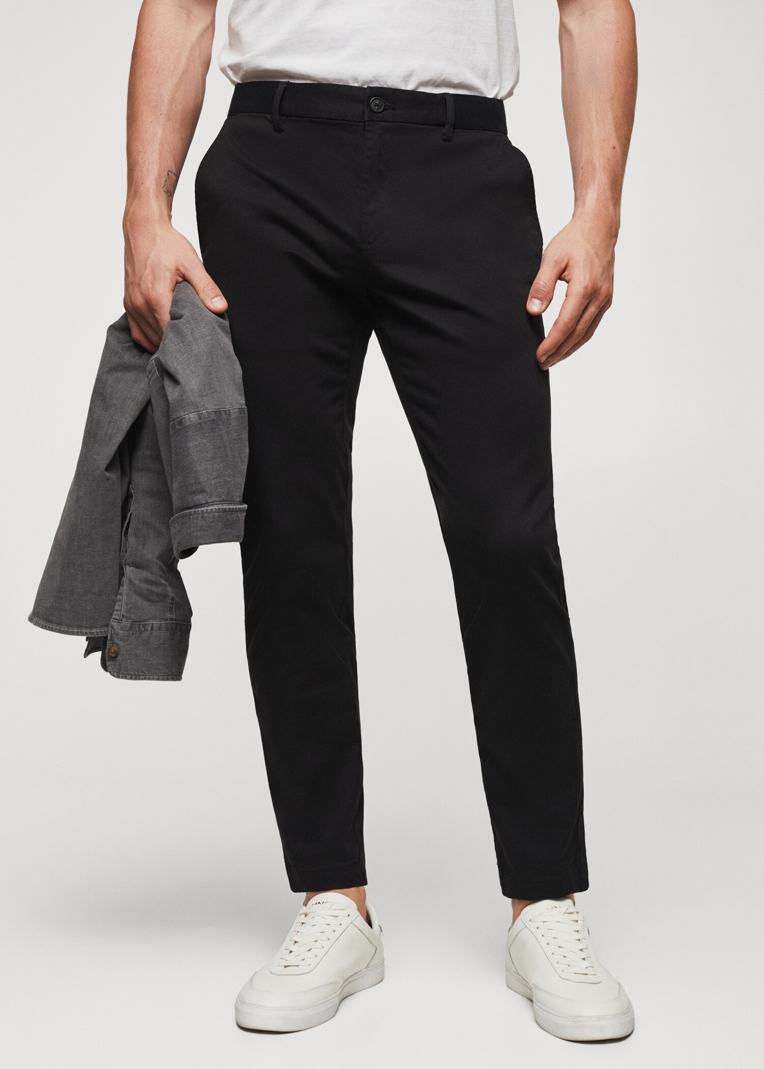 Cotton tapered crop trousers - Medium plane