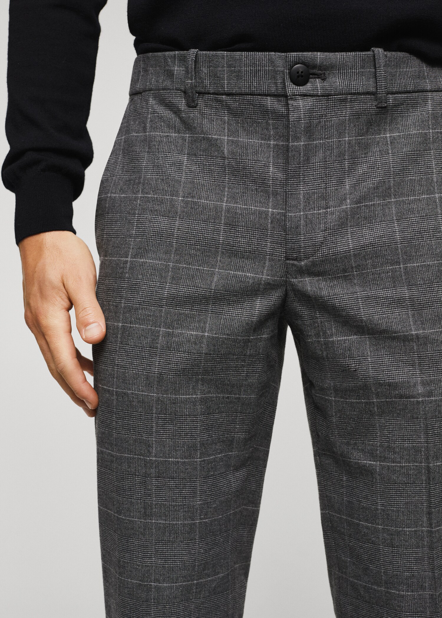 Pantalón slim fit algodón cuadros - Detalle del artículo 1