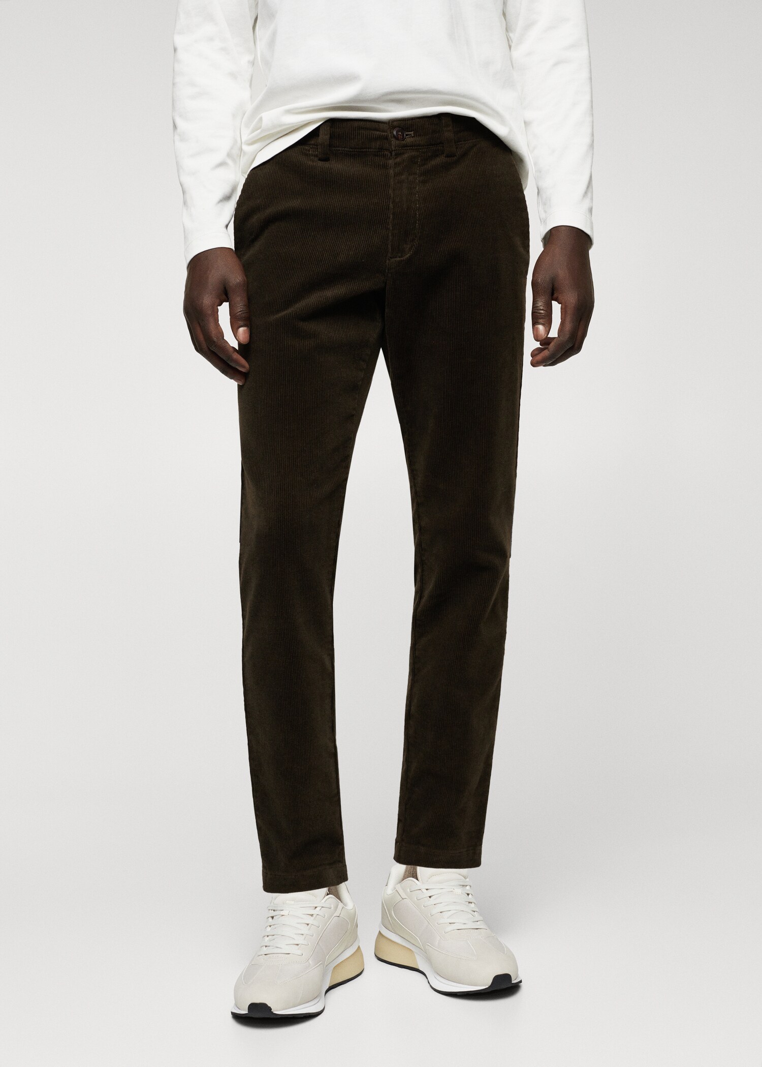 Tapered cropped corduroy pants - Medium plane