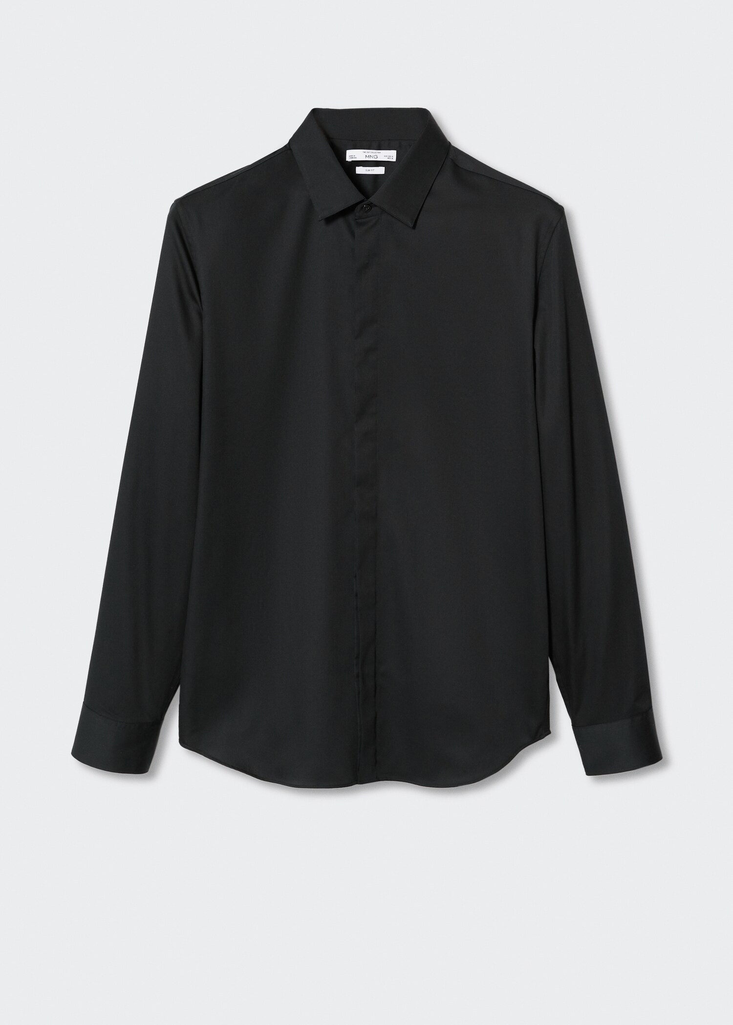 Slim-fit suit shirt with hidden buttons - Article without model
