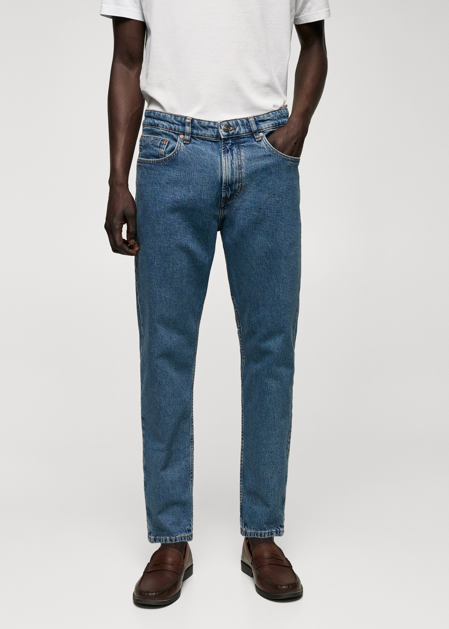 Ben tapered cropped jeans - Medium plane