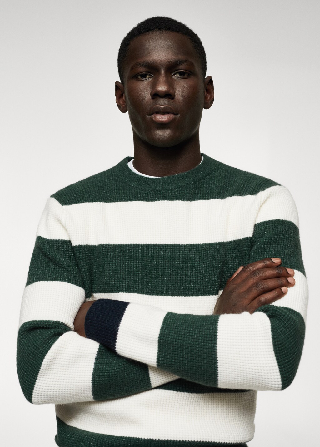 Green and white striped sweater deals