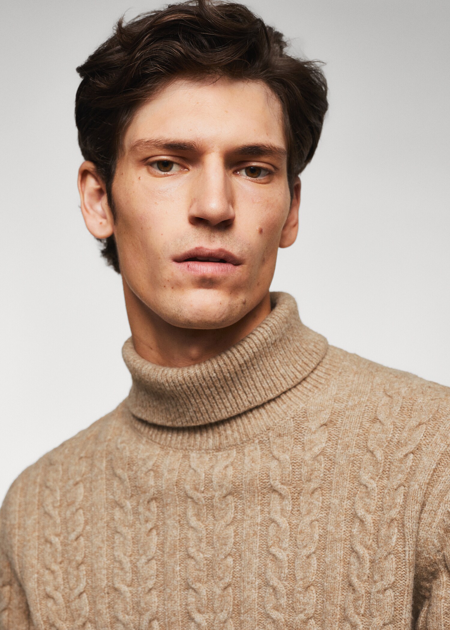 Rollkragenpullover mit Zopfmuster - Detail des Artikels 1
