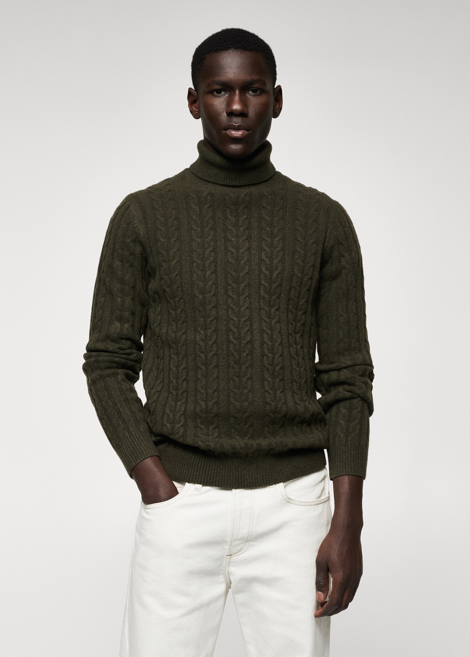 Braided turtleneck sweater - Medium plane