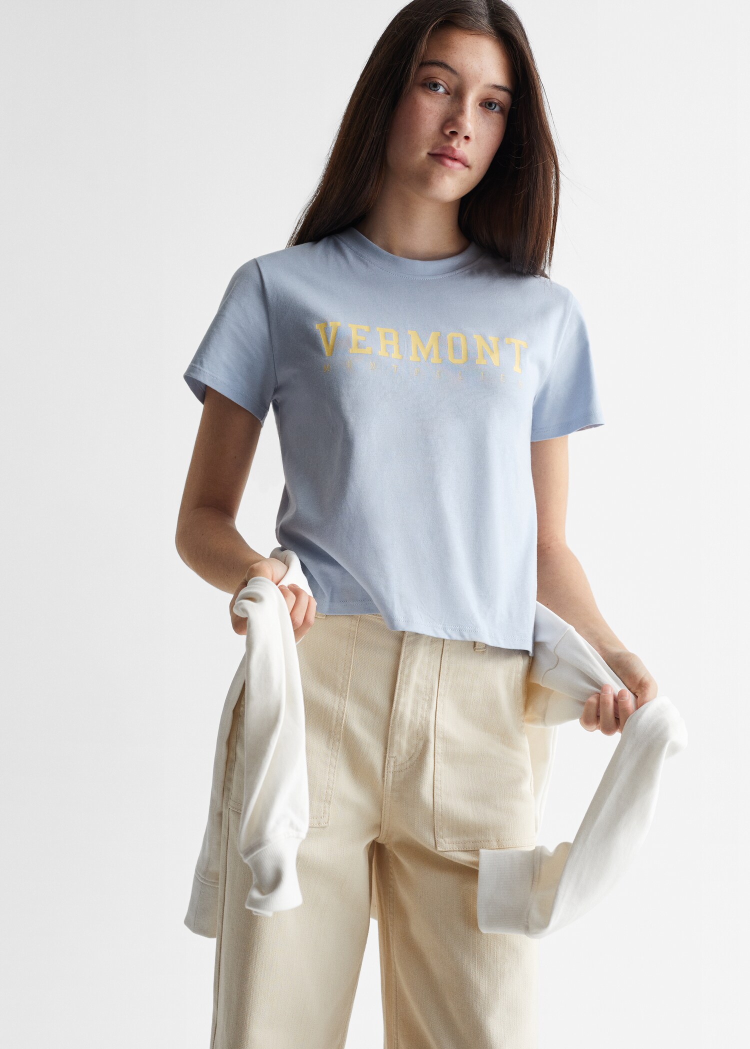Oversized-T-Shirt mit Schriftzug - Mittlere Ansicht