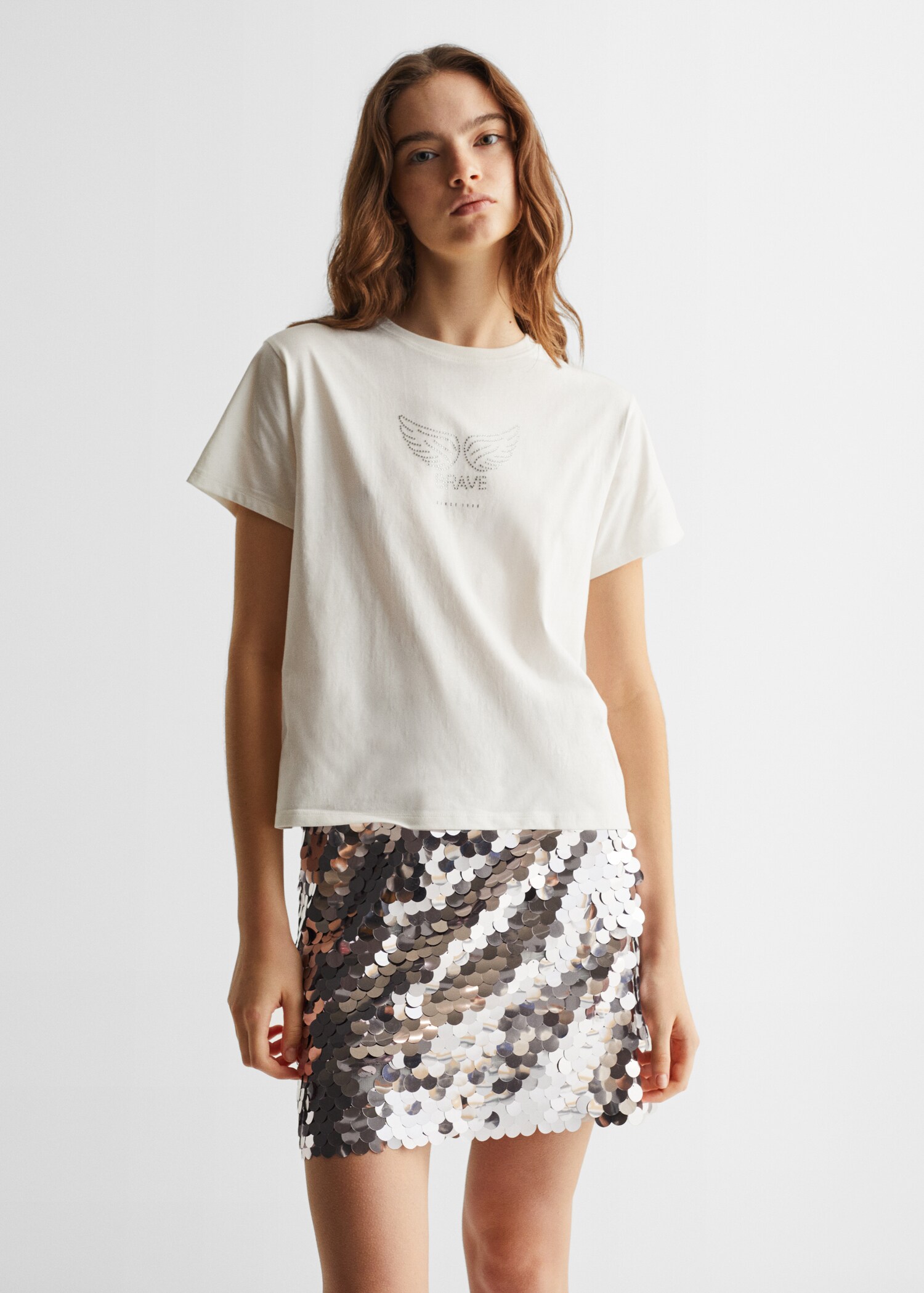 Printed cotton-blend T-shirt - Medium plane