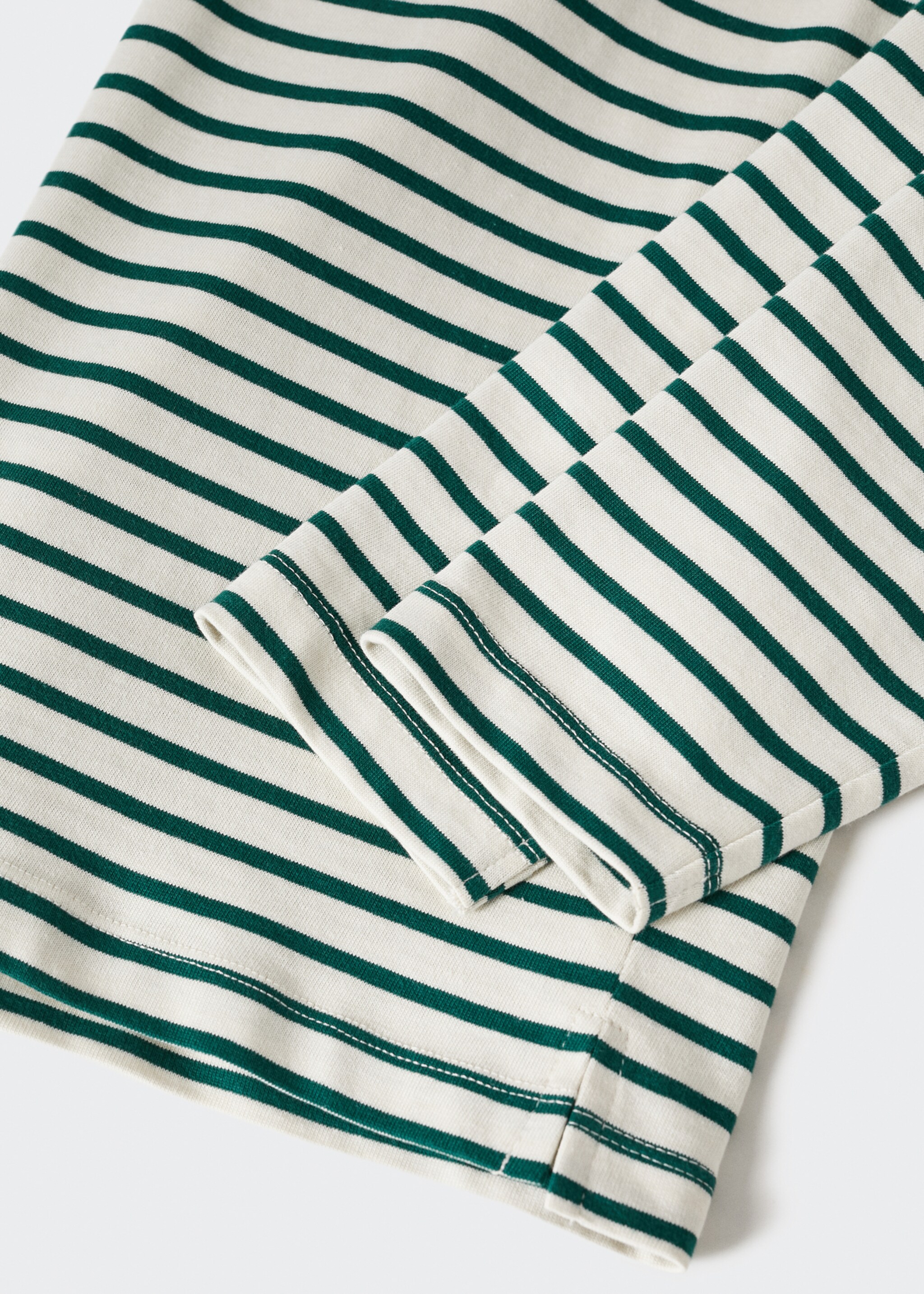 Striped long sleeves t-shirt - Details of the article 8, Dark Green. Ref: 47001054-00.