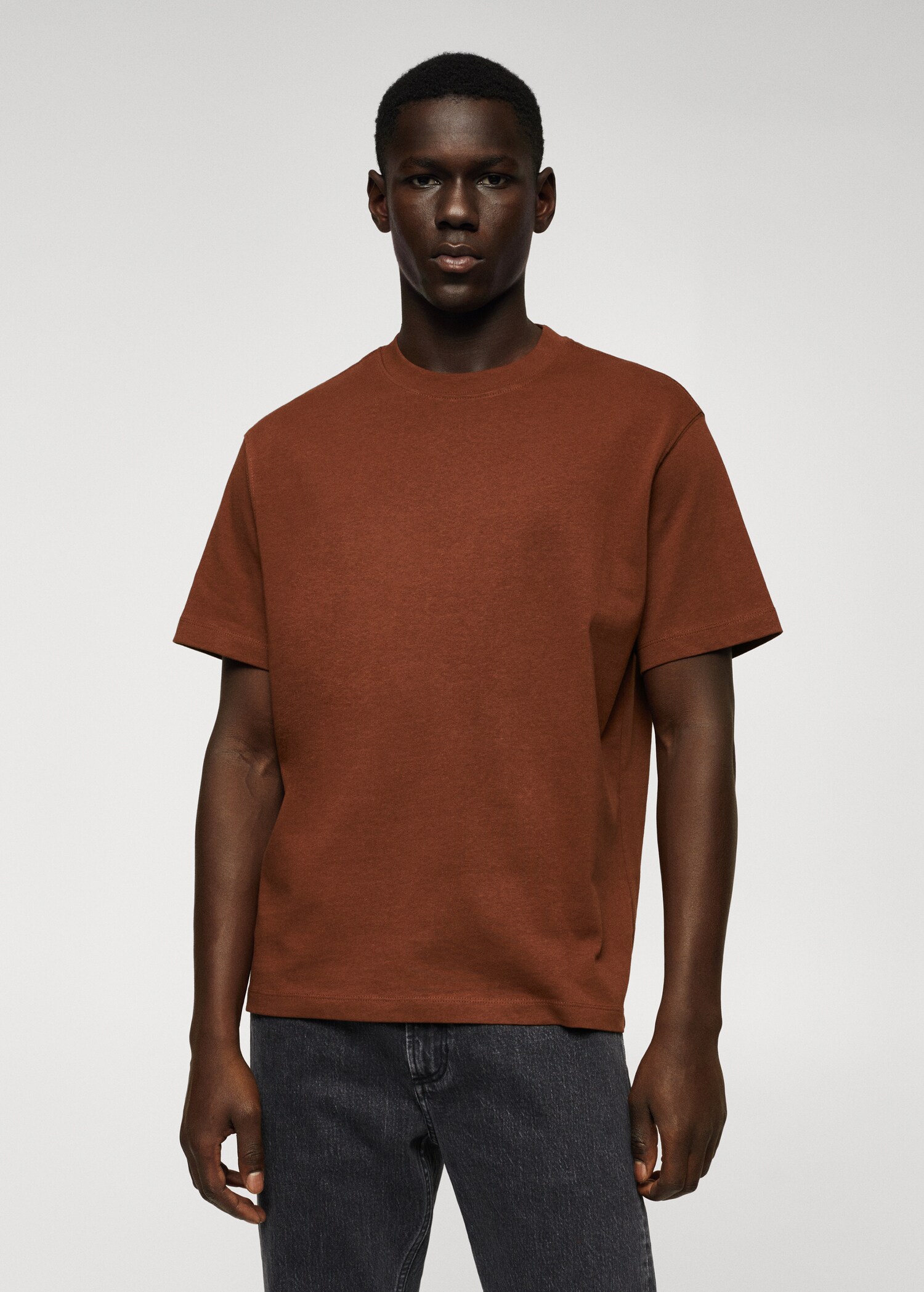 Relaxed fit cotton t-shirt - Medium plane