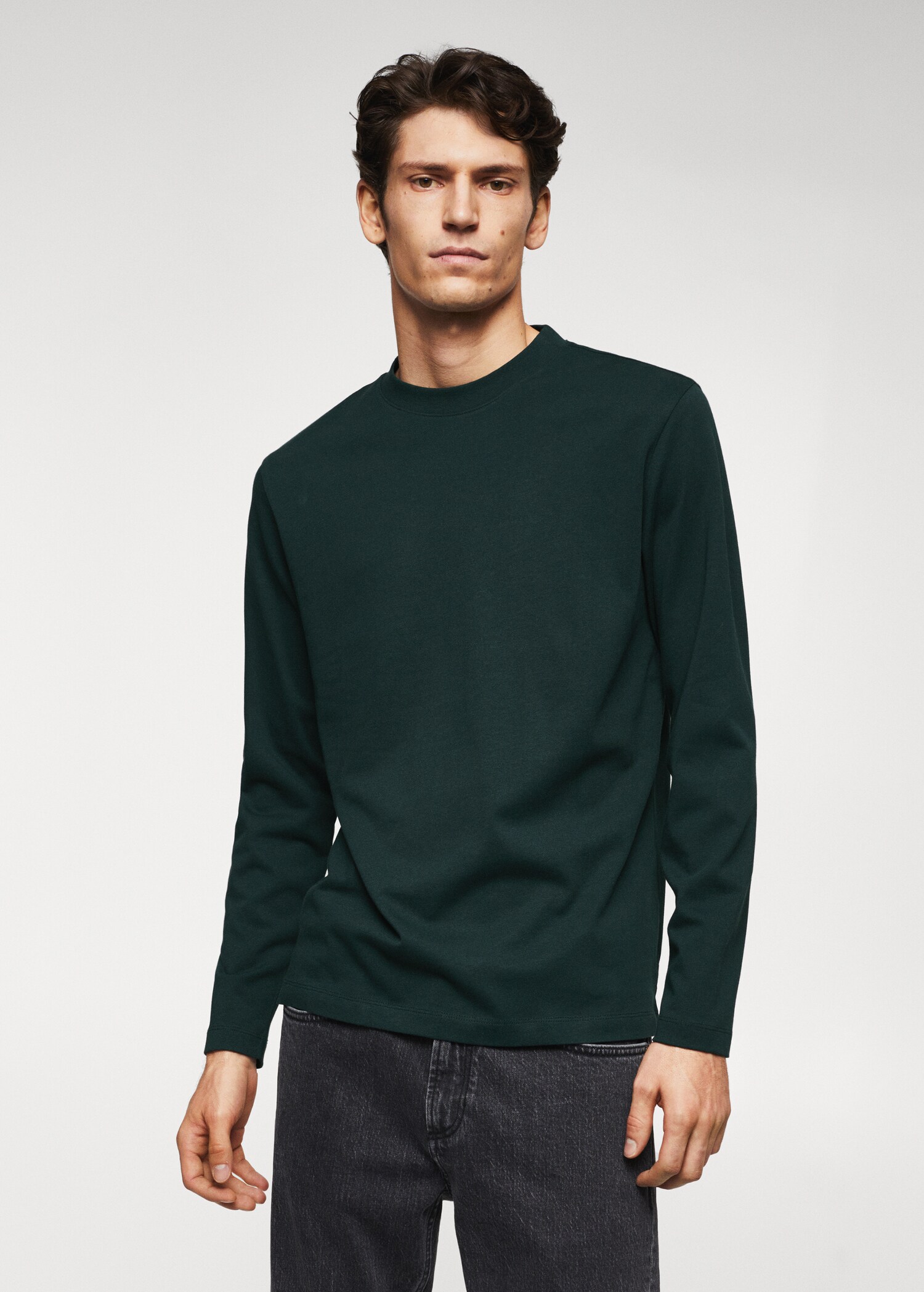 Long sleeve cotton t-shirt - Medium plane