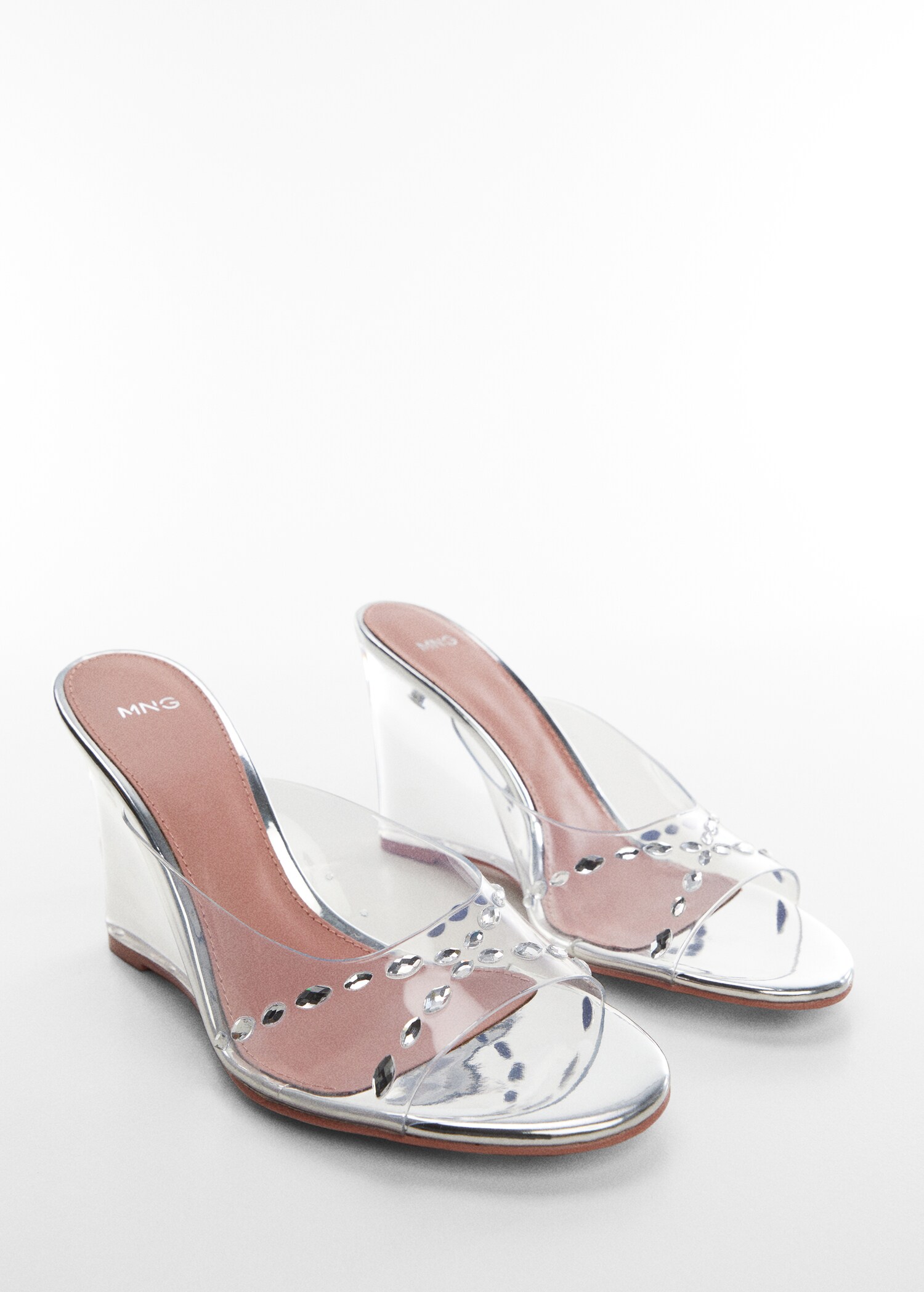 Transparent vinyl wedge sandals - Medium plane