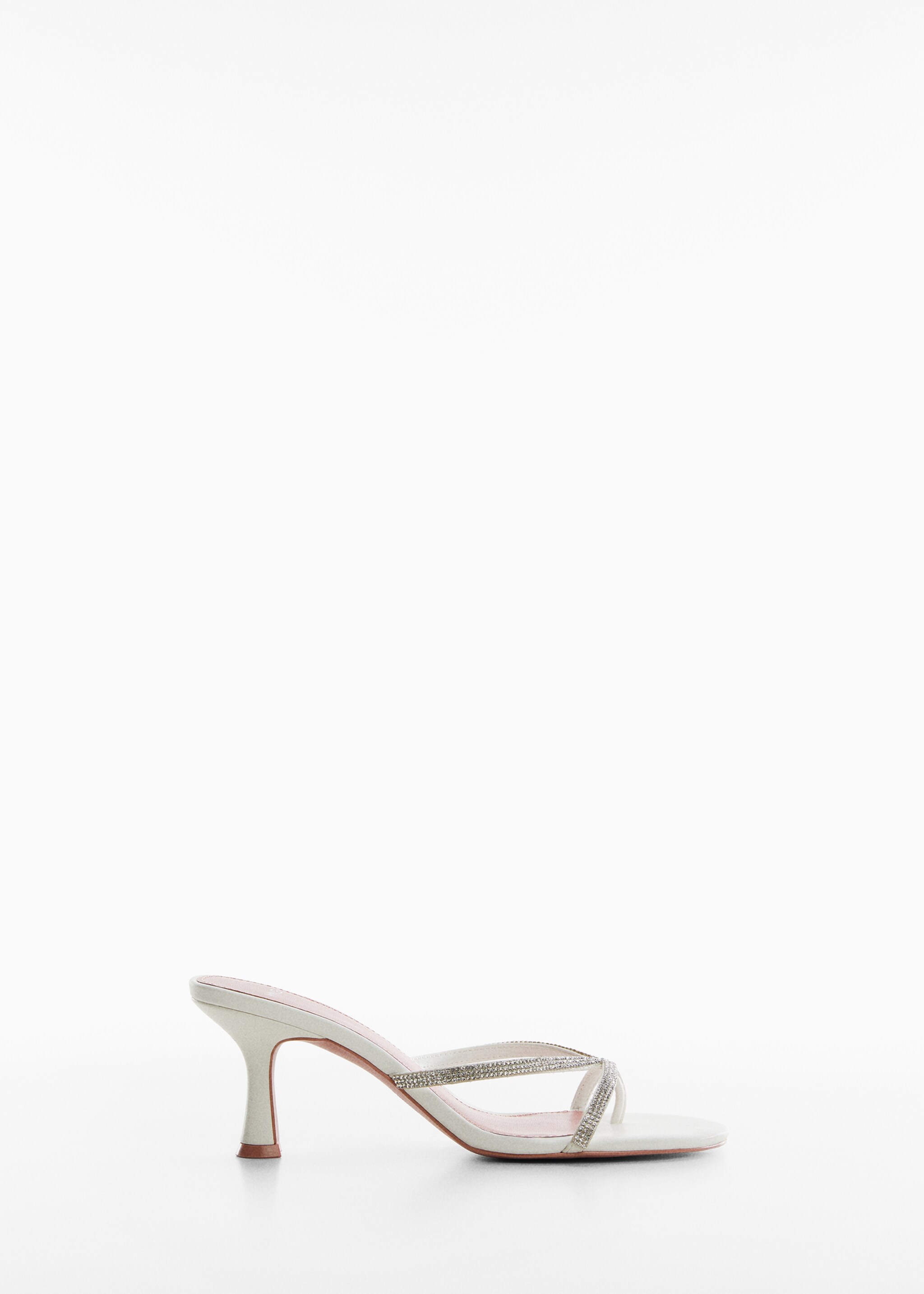 Heeled sandal with strass strap - Article without model, White. Ref: 47001081-00.