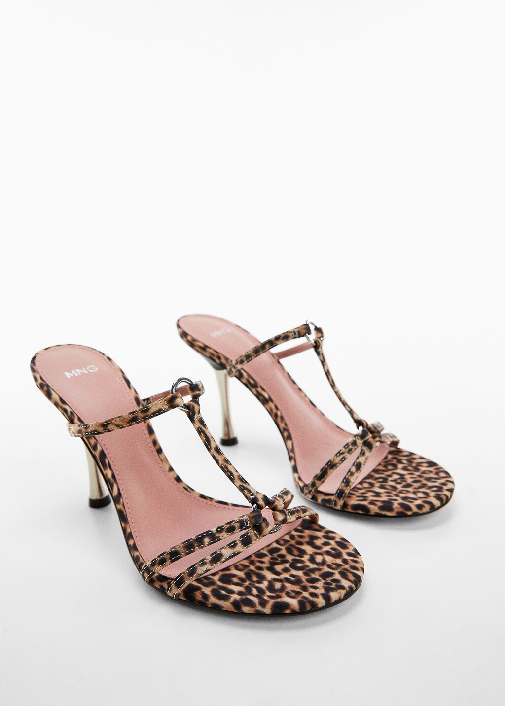 Animal print heeled sandals hot sale