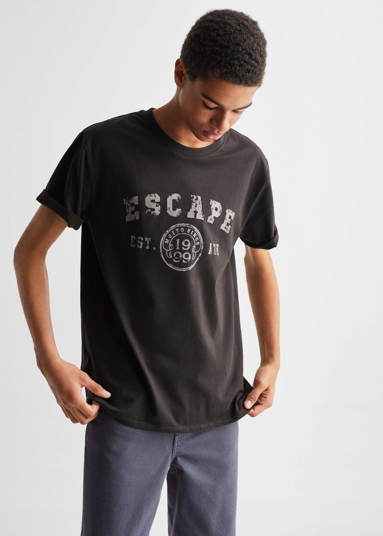 Short-sleeved cotton t-shirt - Medium plane
