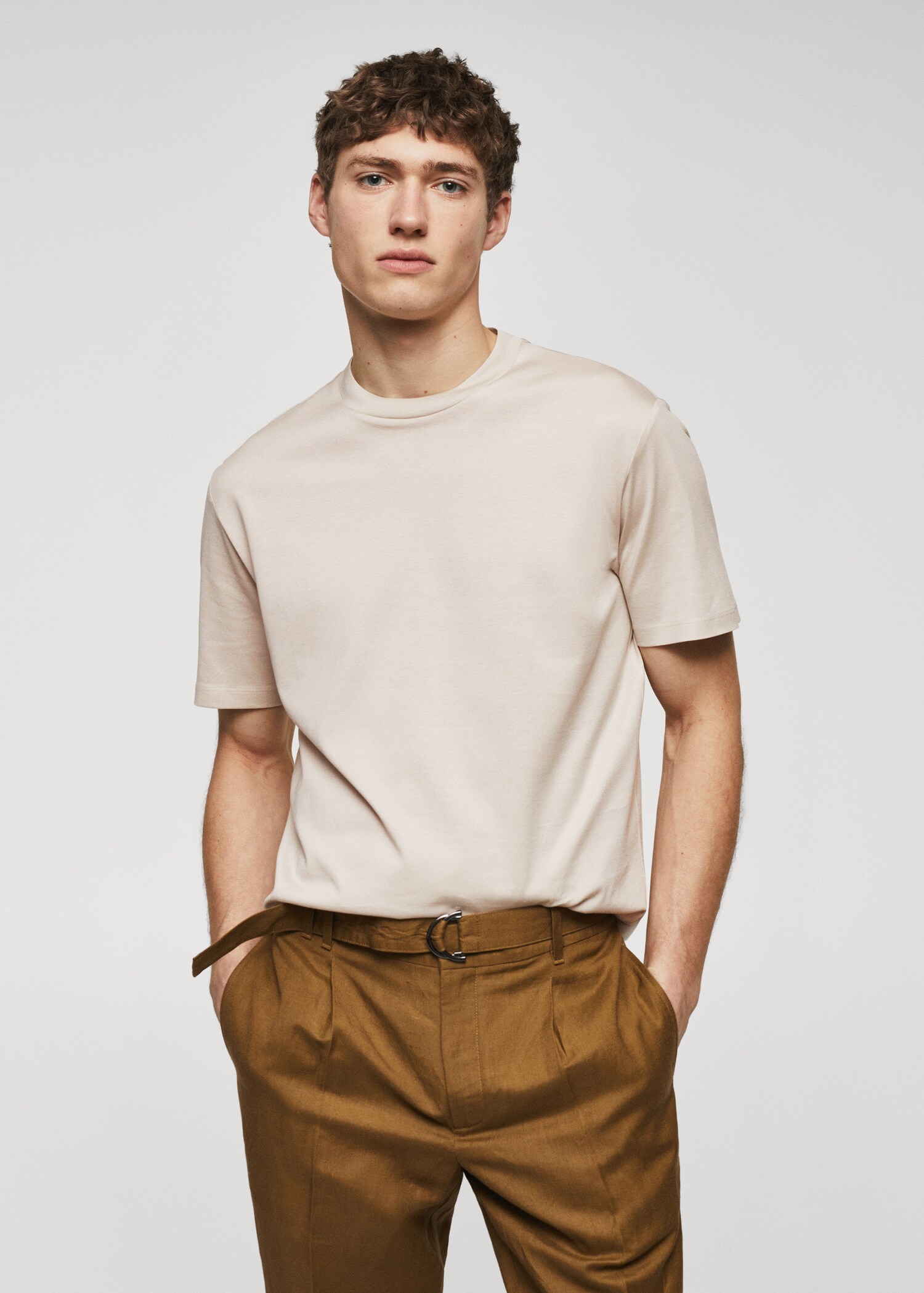 Basic mercerised lightweight shirt - Medium plane